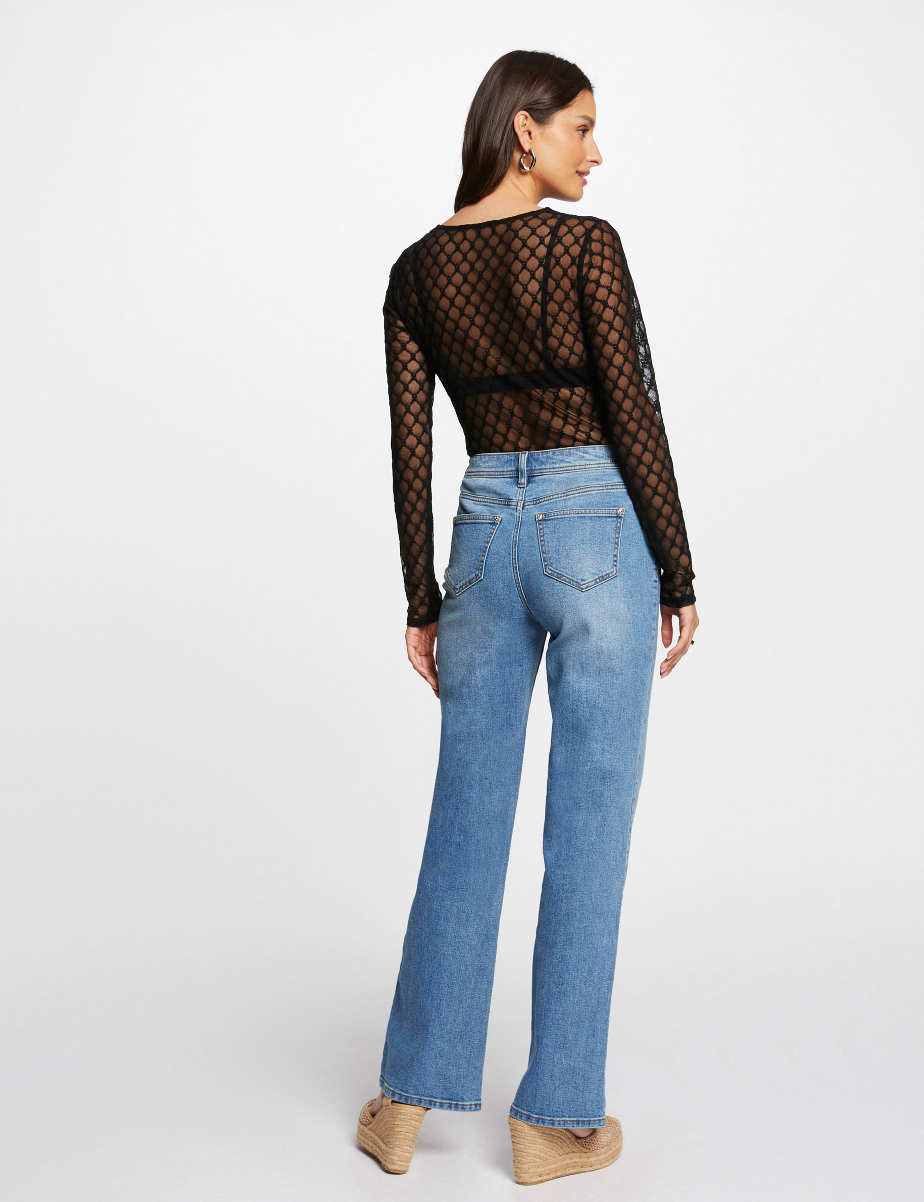 Jeans droit avec clous jean stone femme