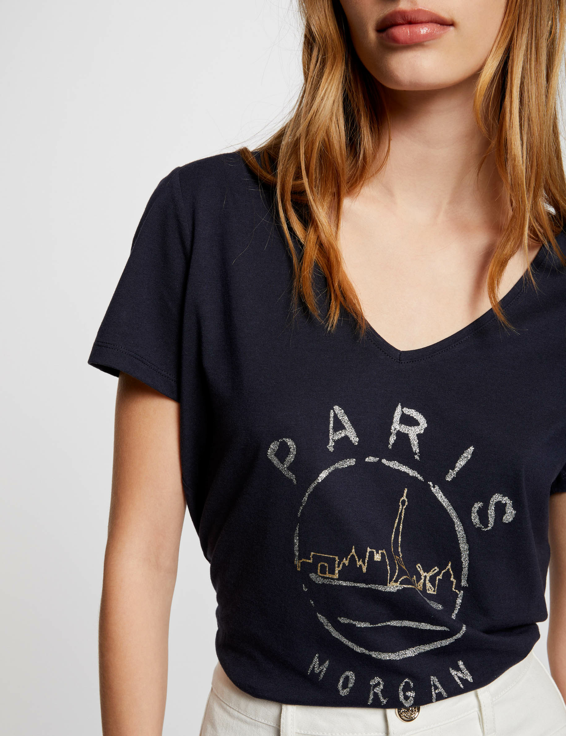 T-shirt met opschrift marine vrouw