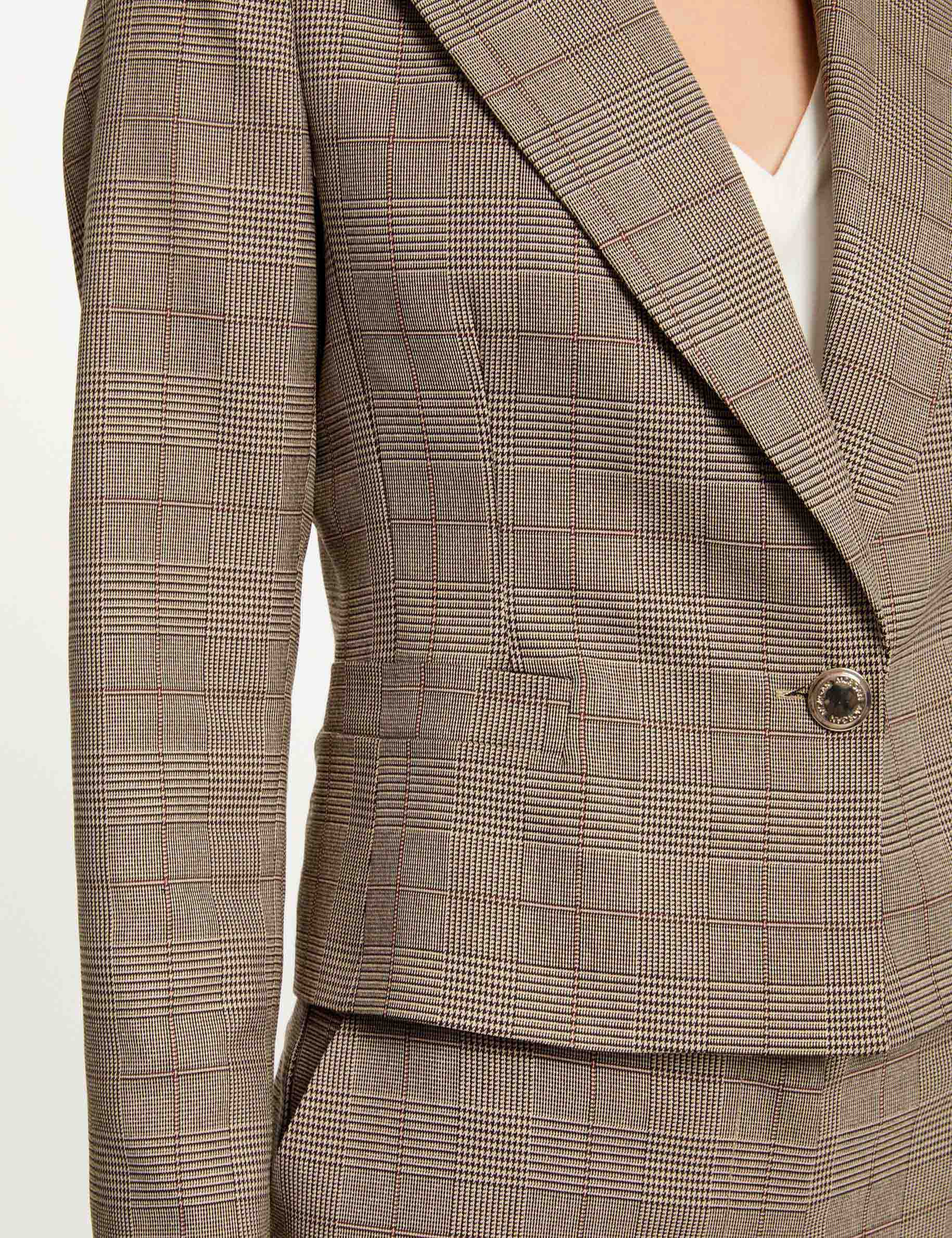 Blazer cintrée à carreaux multico femme