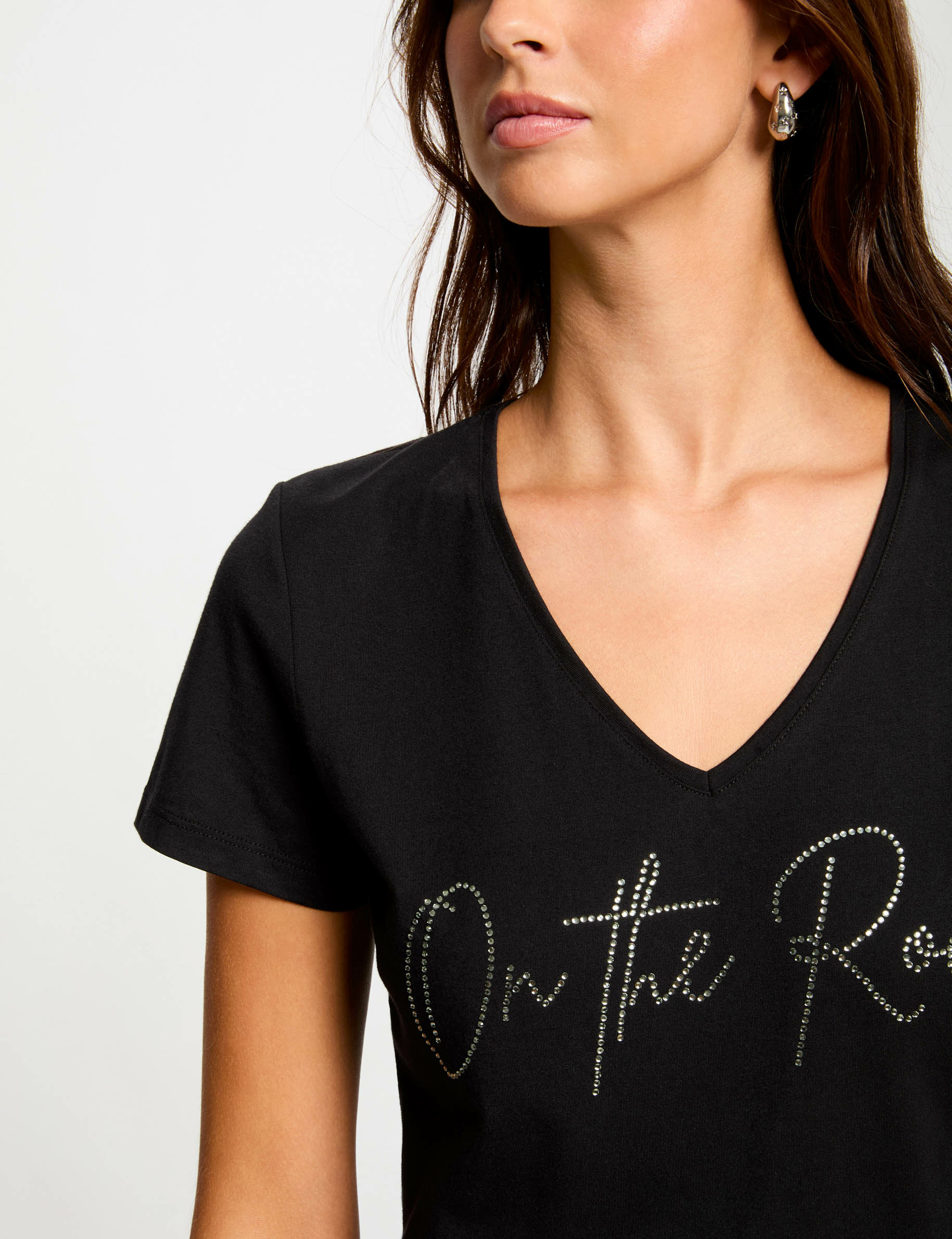 T-shirt met opdruk zwart vrouw