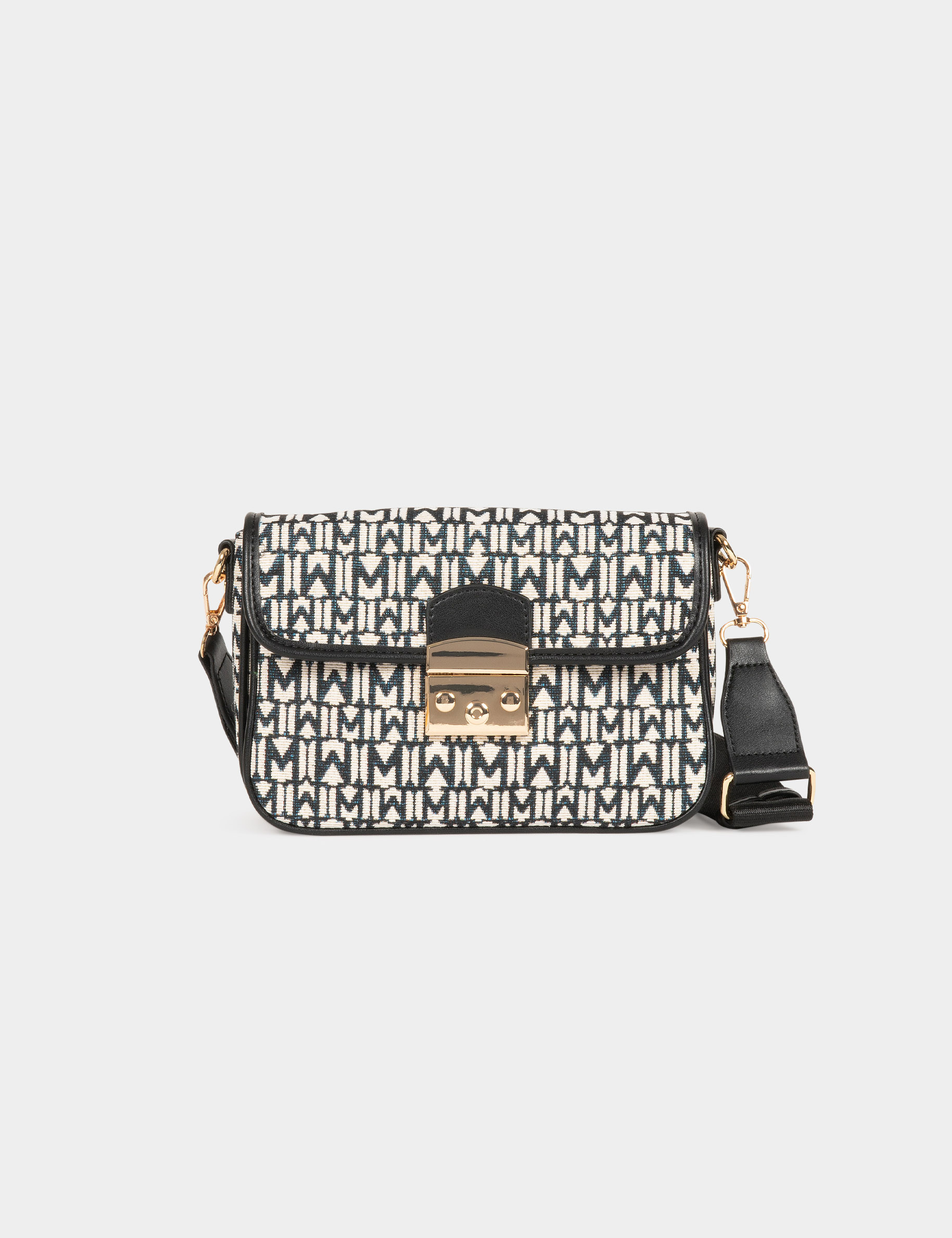 Sac imprimé monogramme noir femme