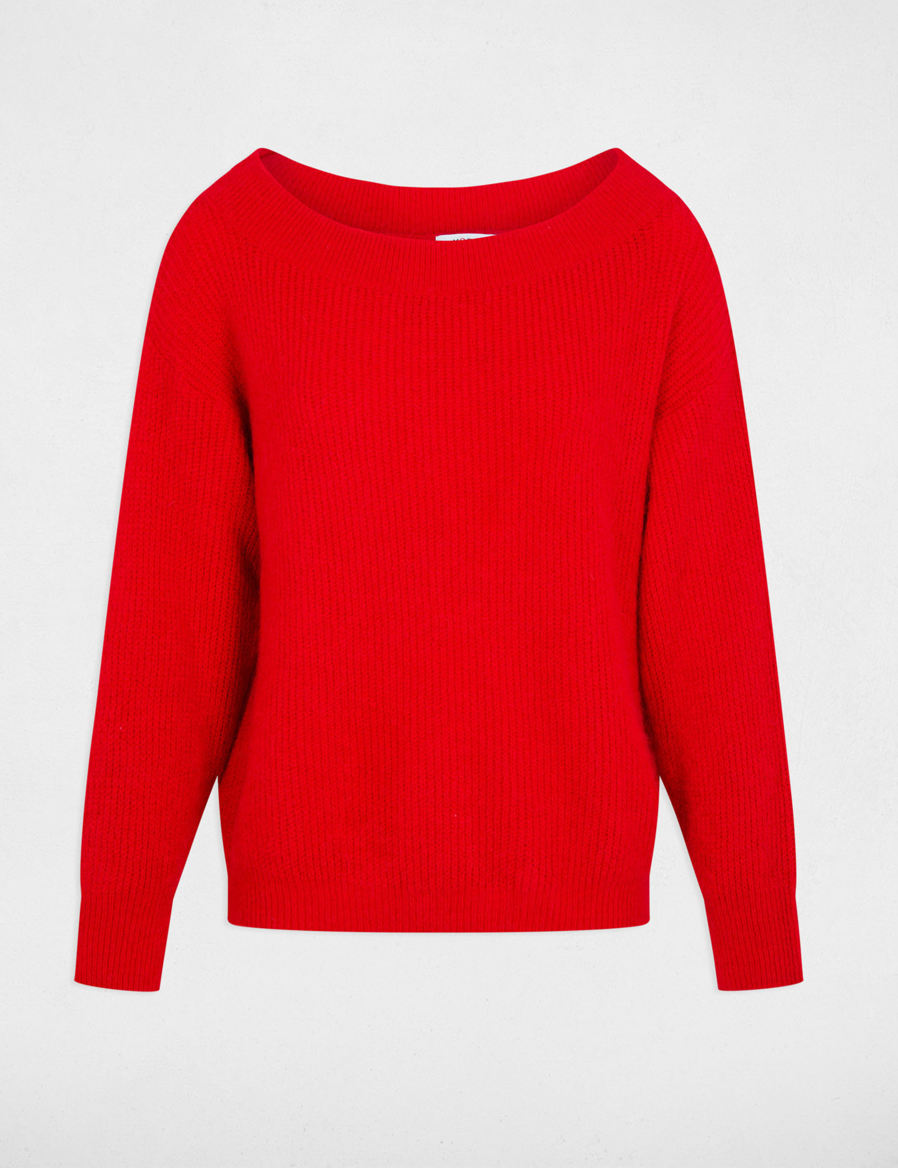 Pull col rond rouge femme