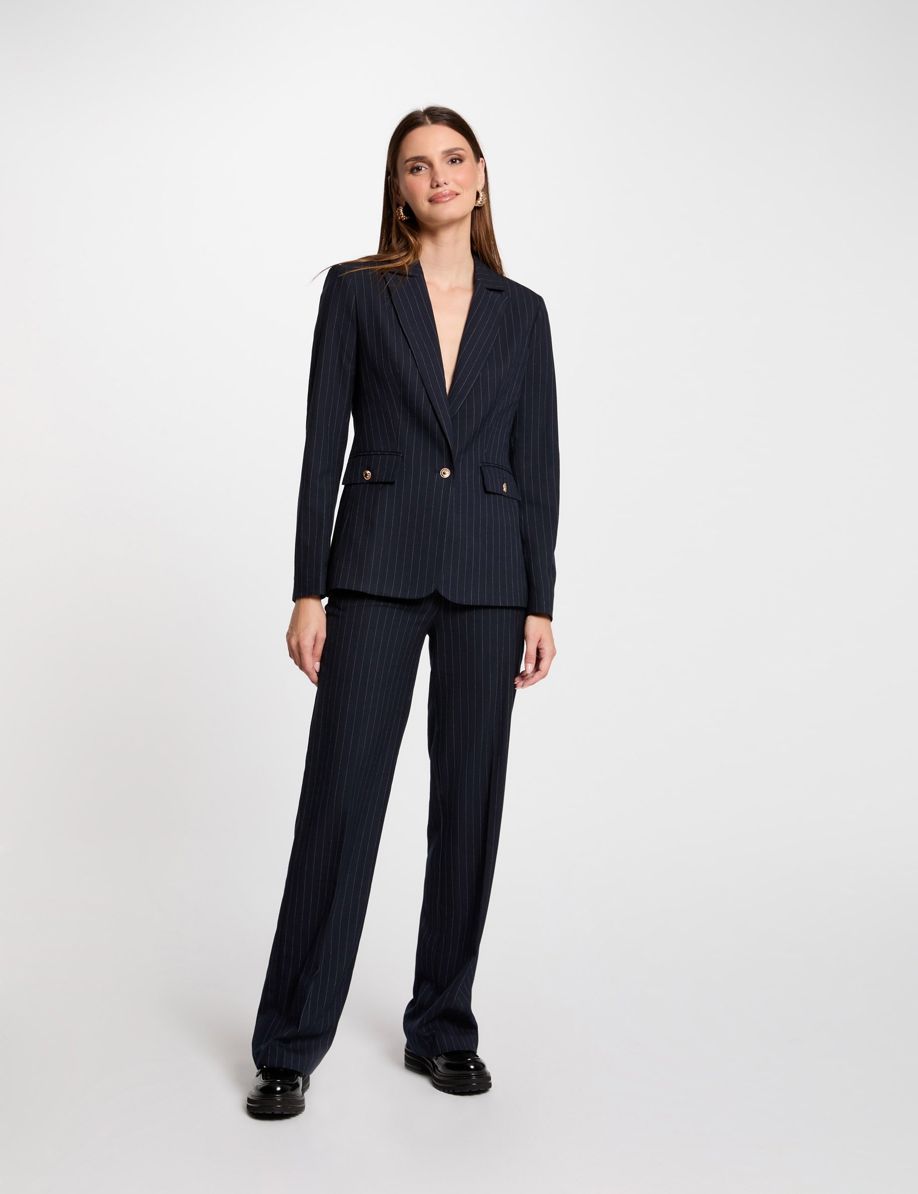 Blazer à rayures marine femme