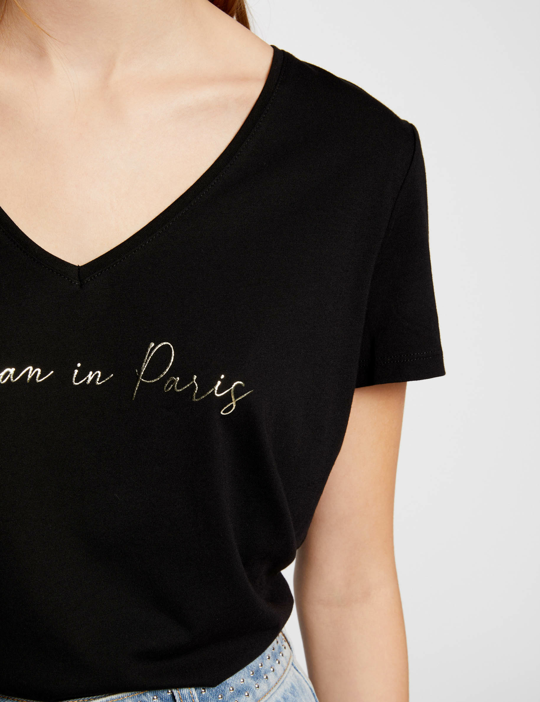 T-shirt met opschrift zwart vrouw