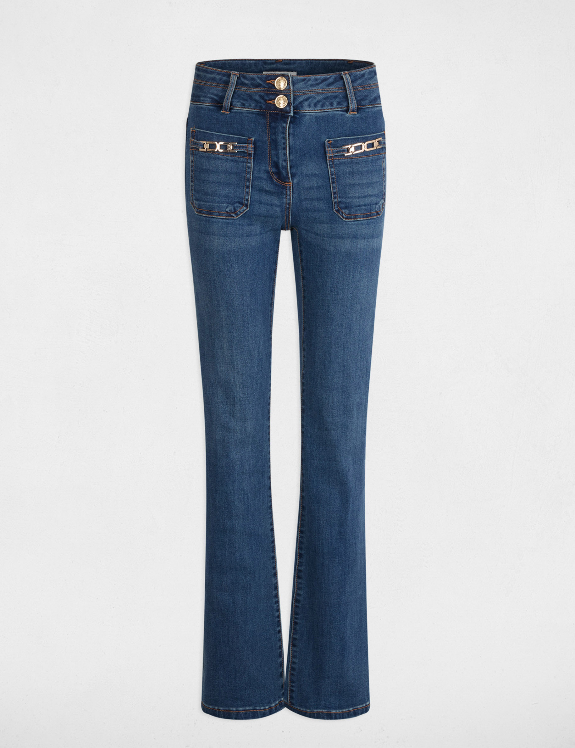 Bootcut jeans met gespen jean stone vrouw