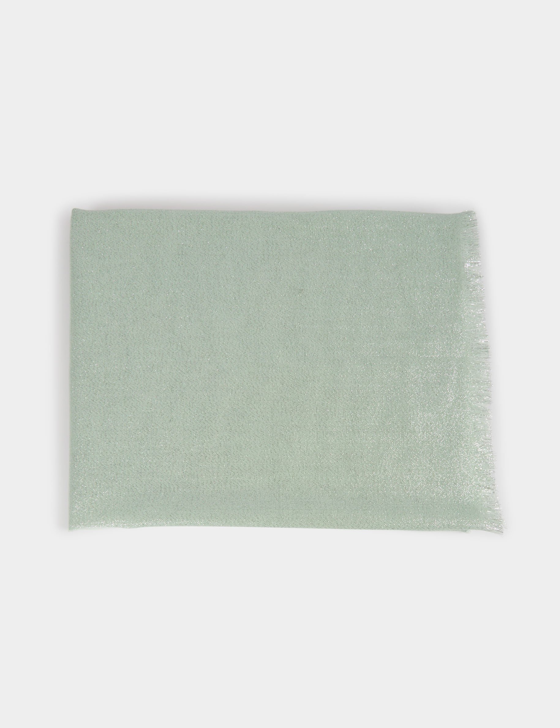 Foulard fils métallisés vert clair femme