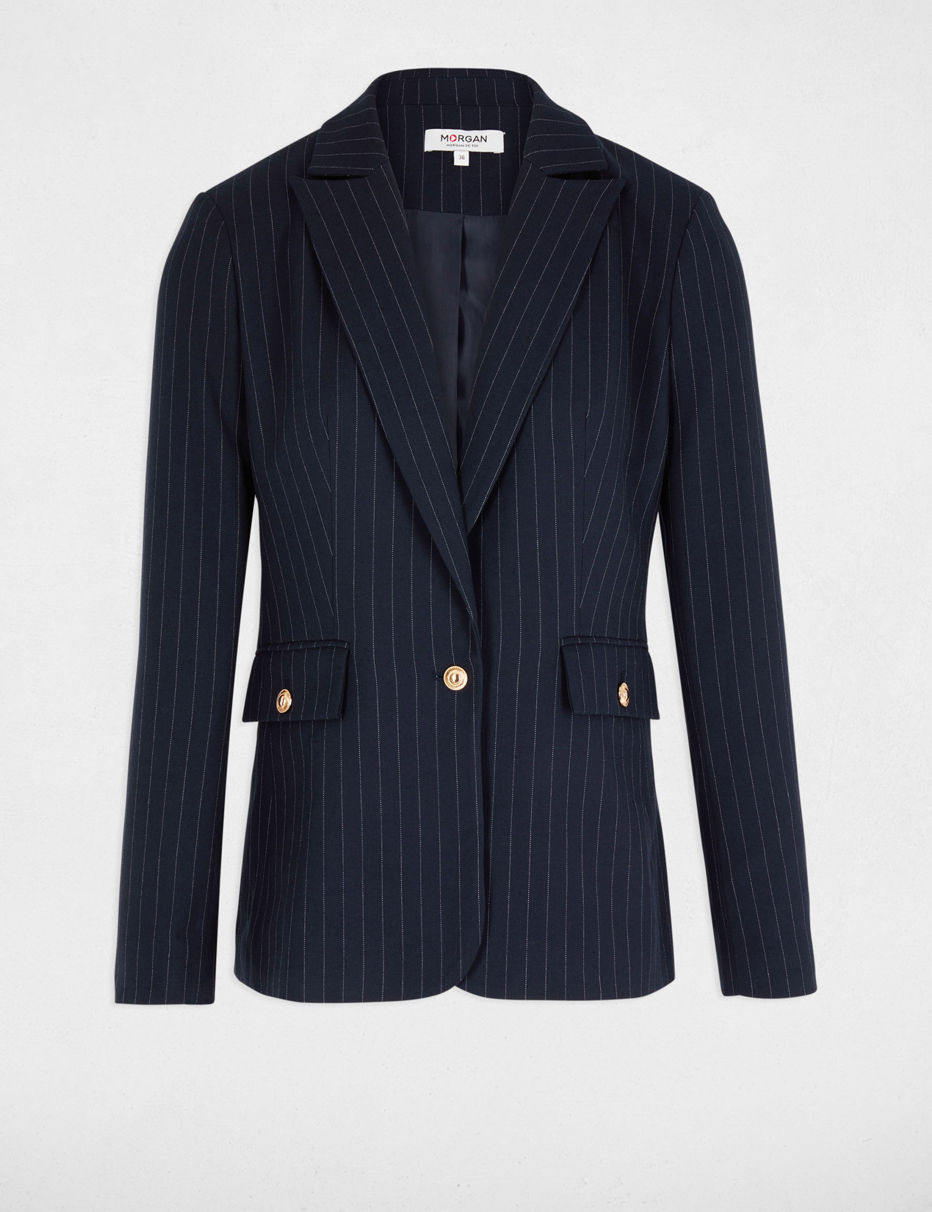 Blazer à rayures marine femme