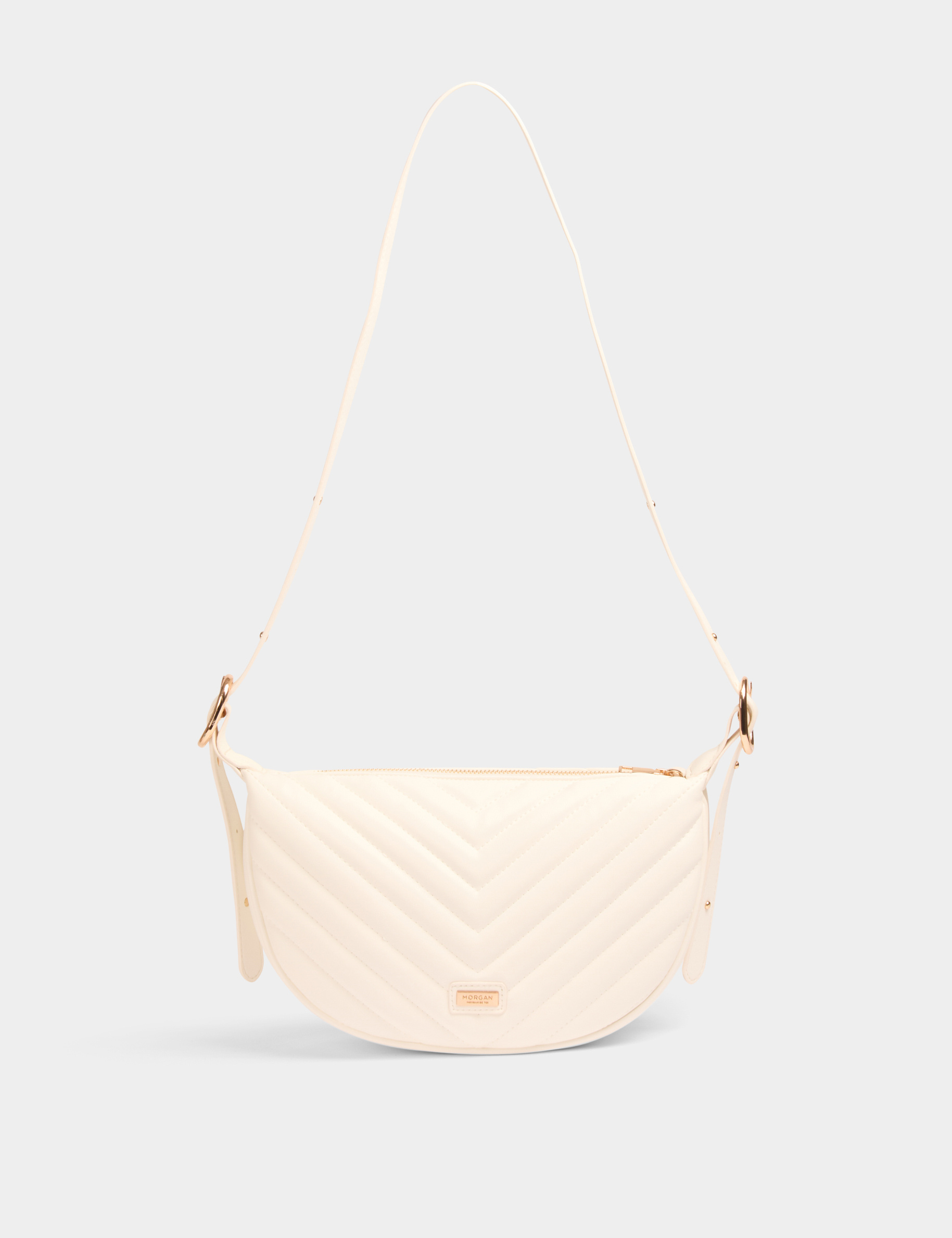 Sac demi-lune matelassé blanc femme