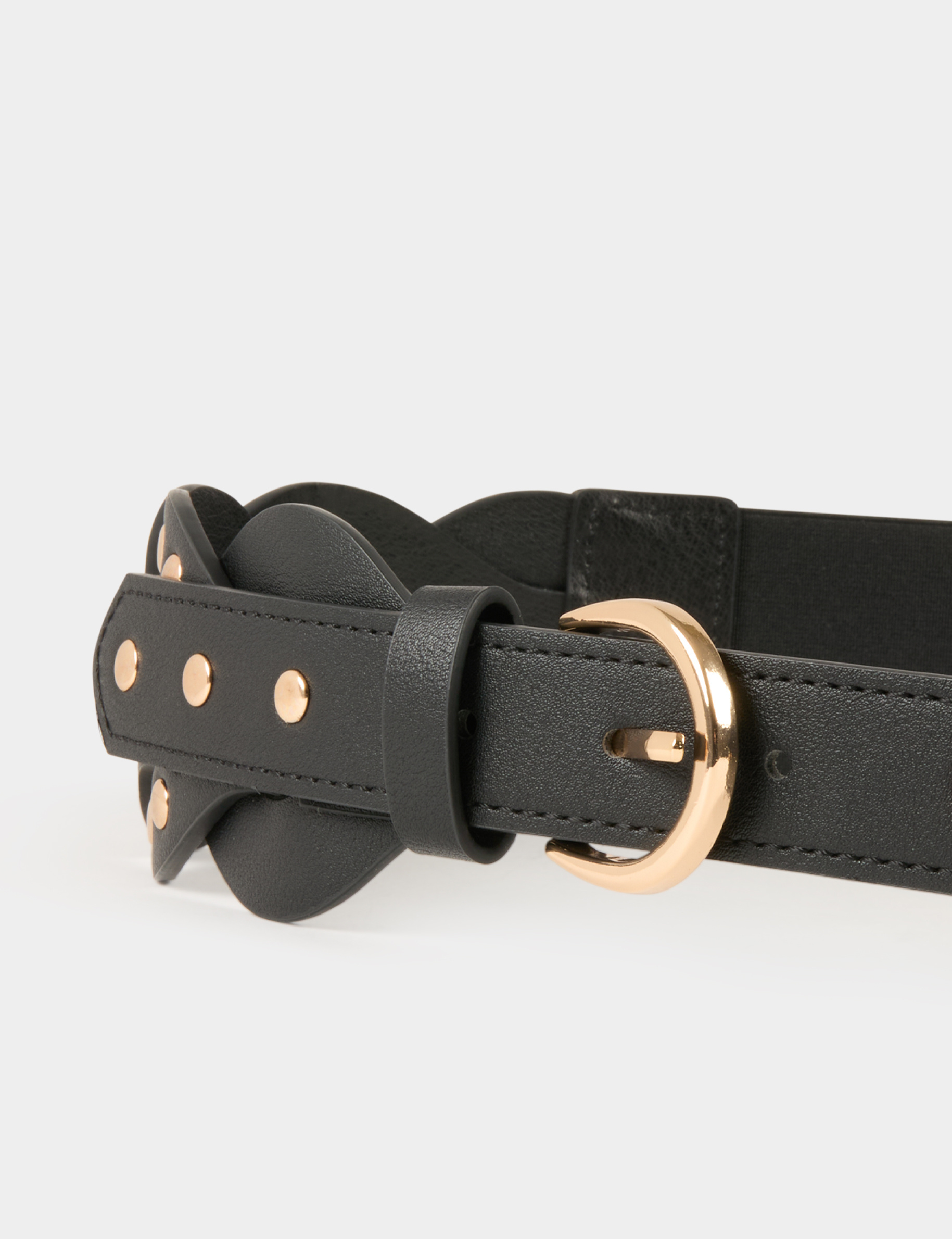 Elastische riem met studs zwart vrouw