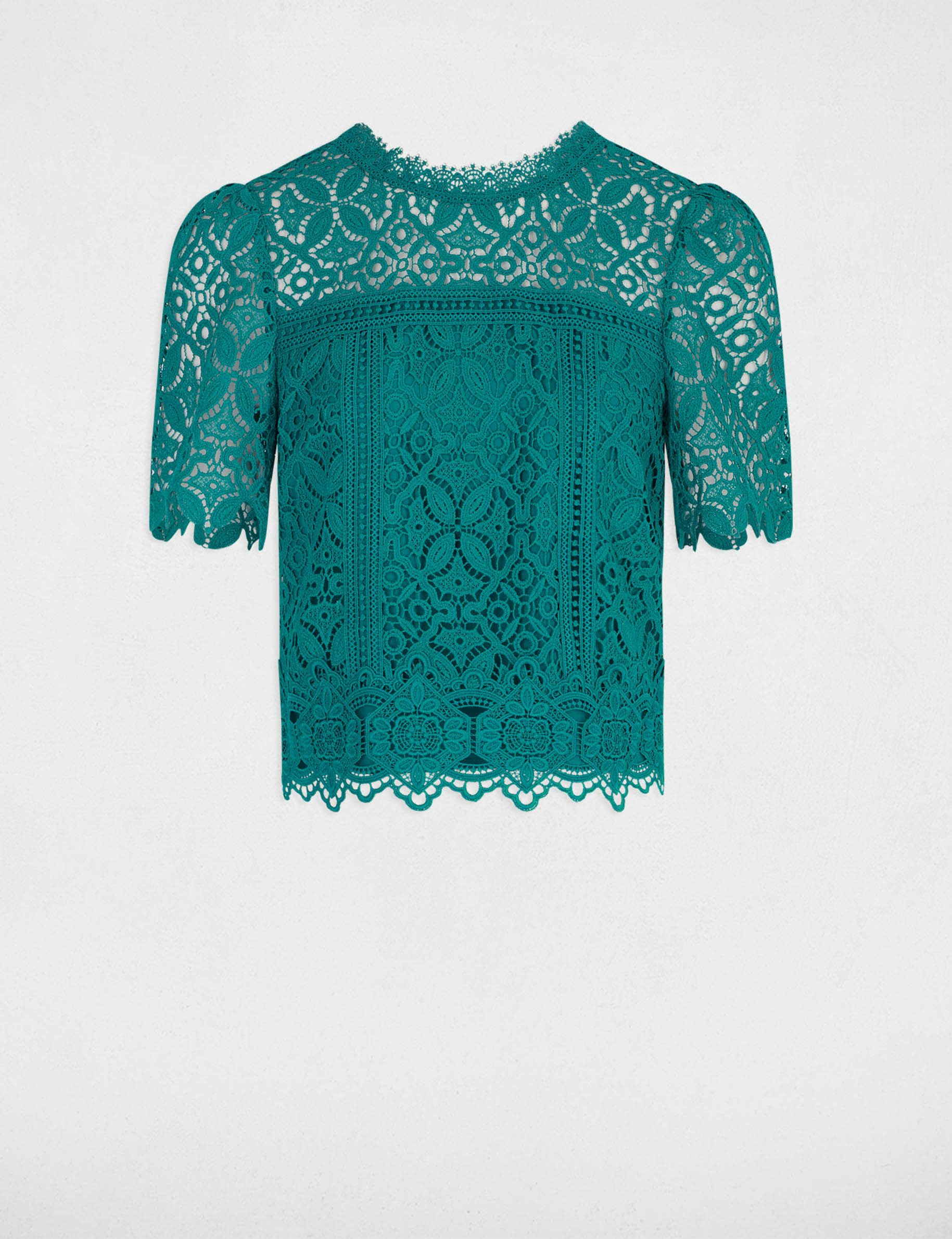 Blouse met korte mouwen medium groen vrouw