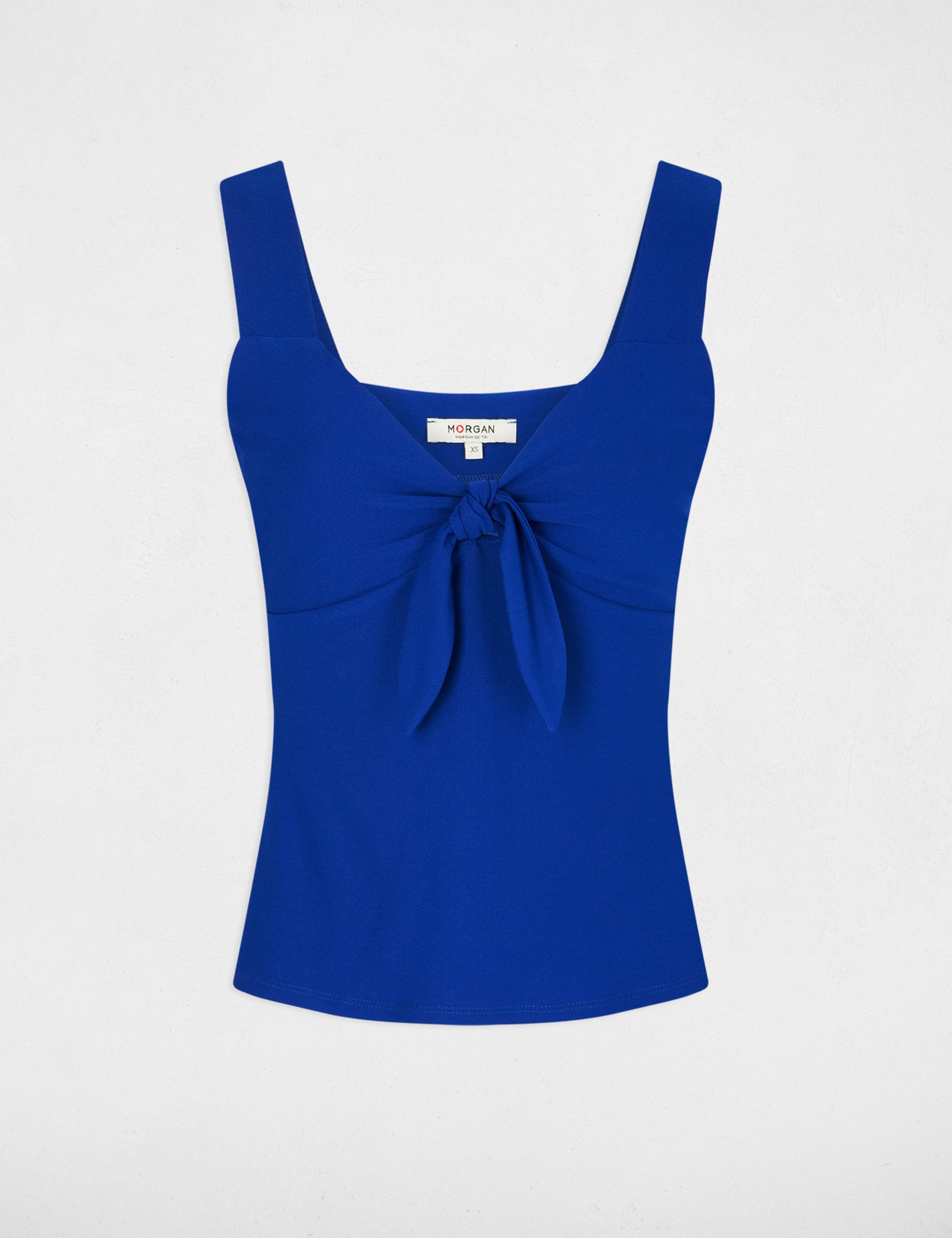 Tanktop met brede banden bleu electrique vrouw