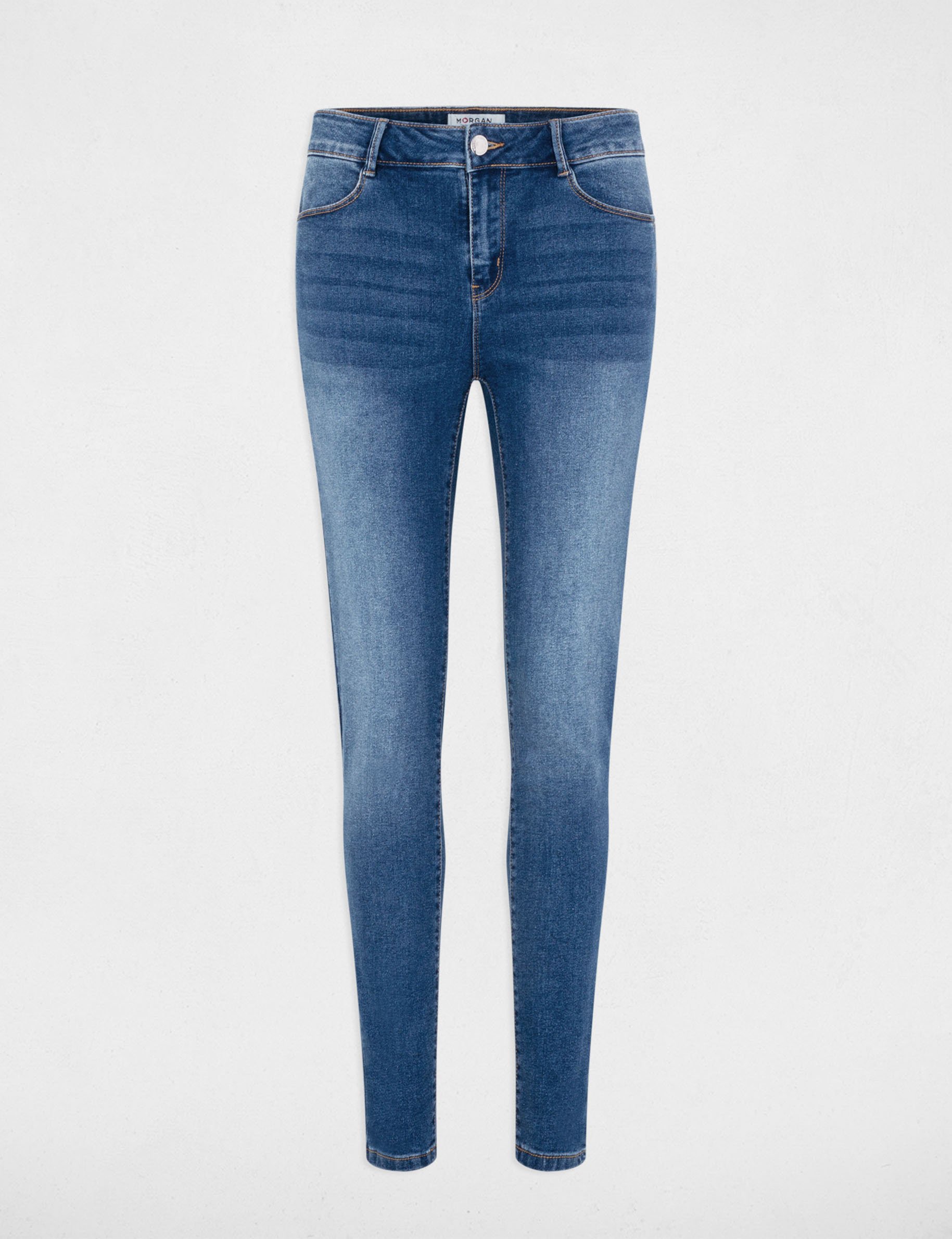 Slim fit jeans standaardmaat stone washed denim vrouw