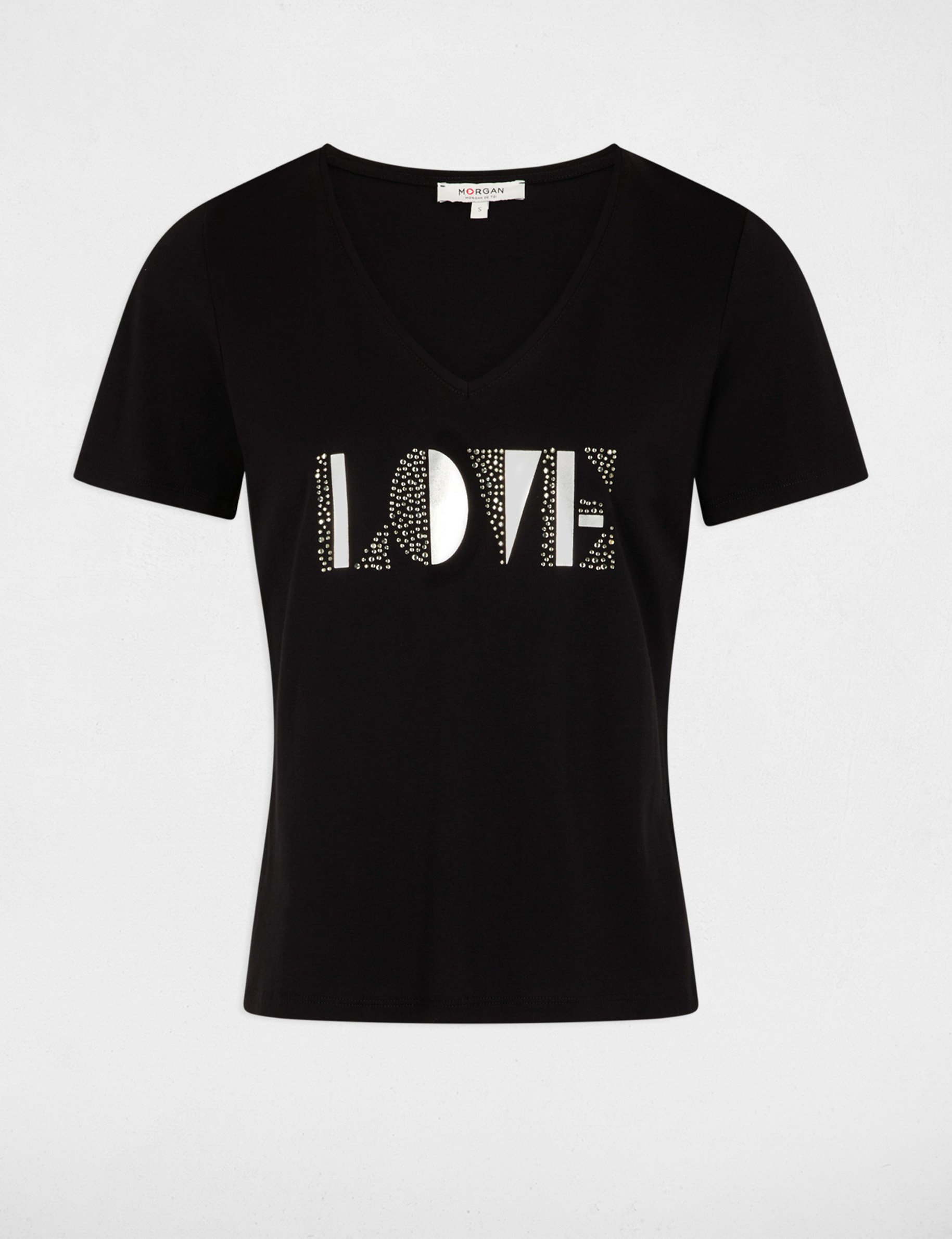 T-shirt met tekst zwart vrouw