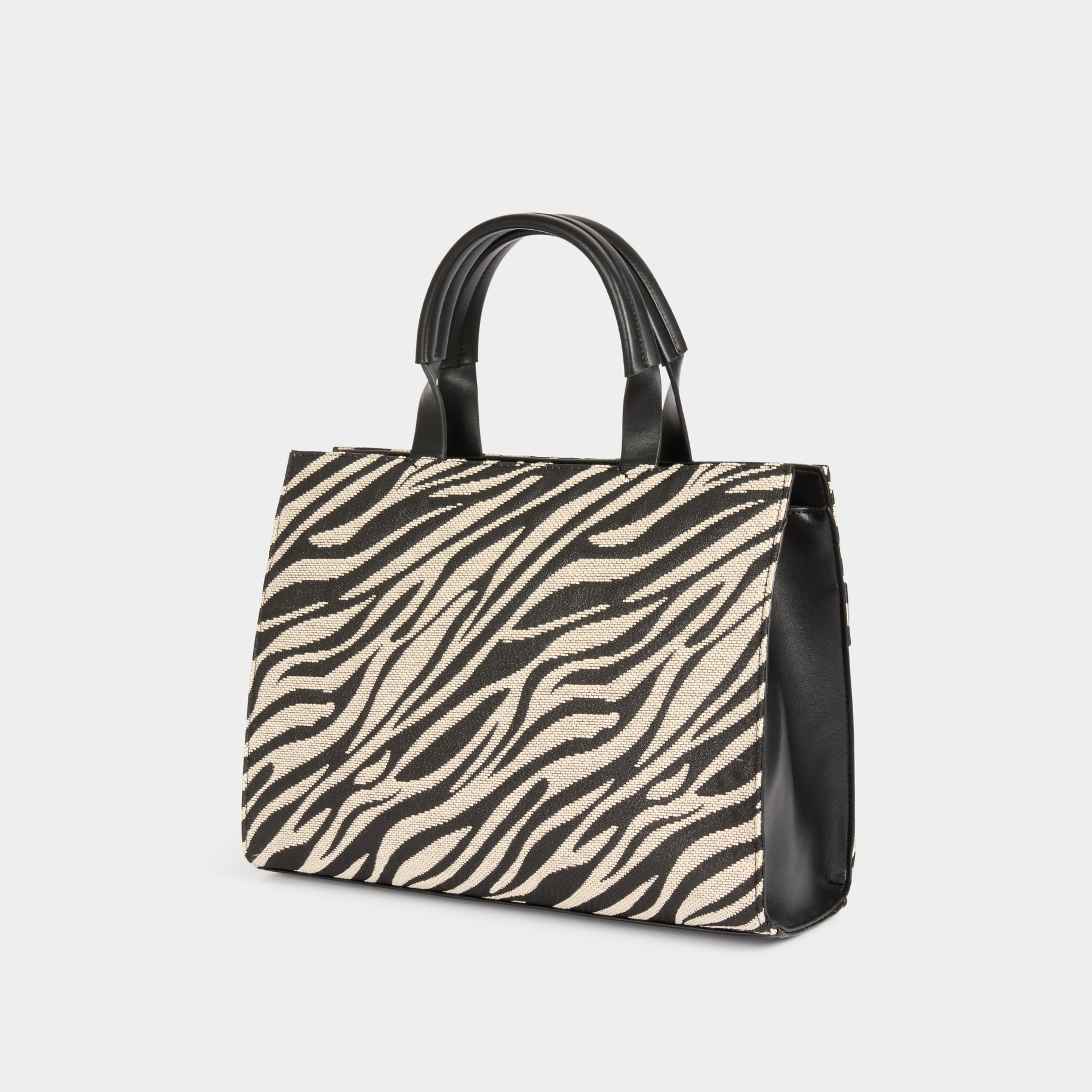 Sac cabas imprimé léopard ivoire femme