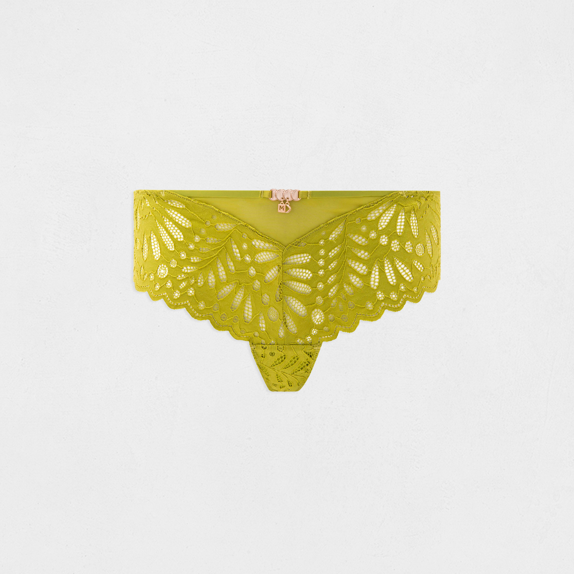 Shorty en dentelle vert femme