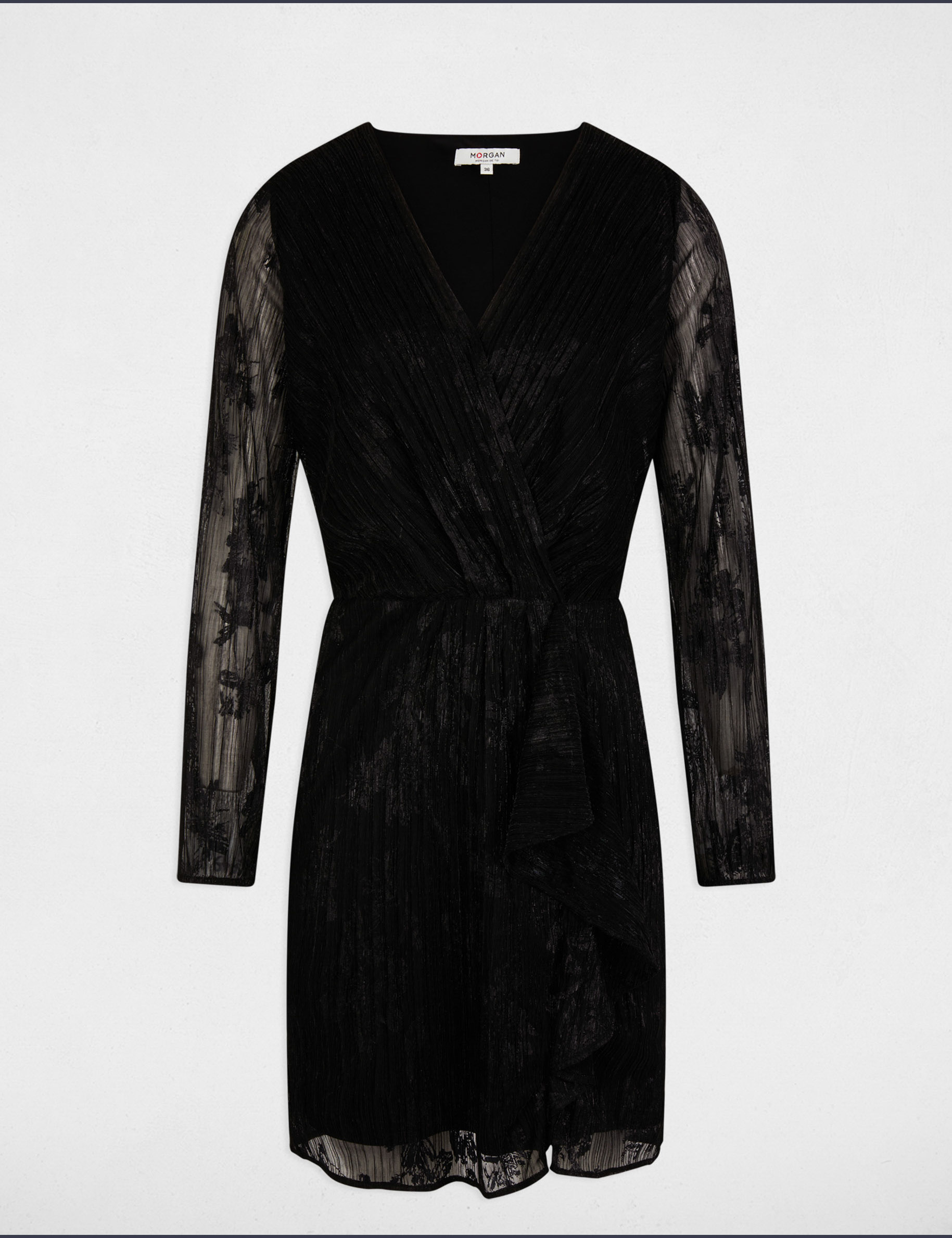 Robe courte ajustée noir femme