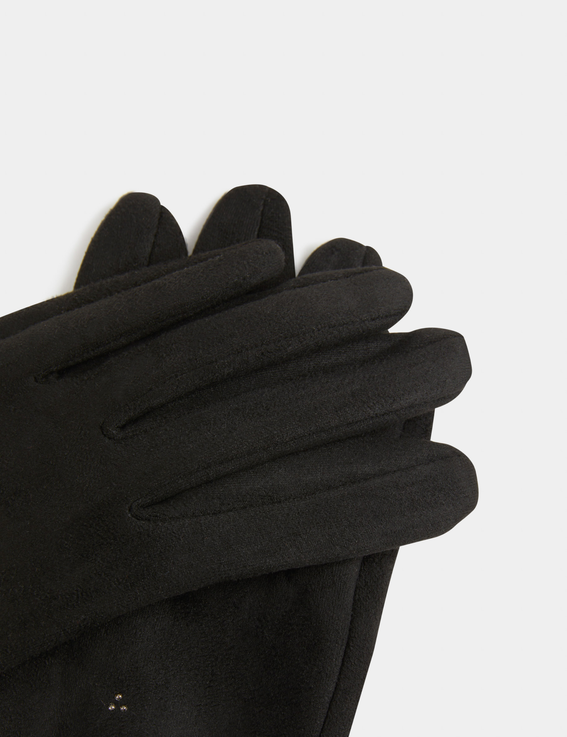 Gants avec strass noir femme