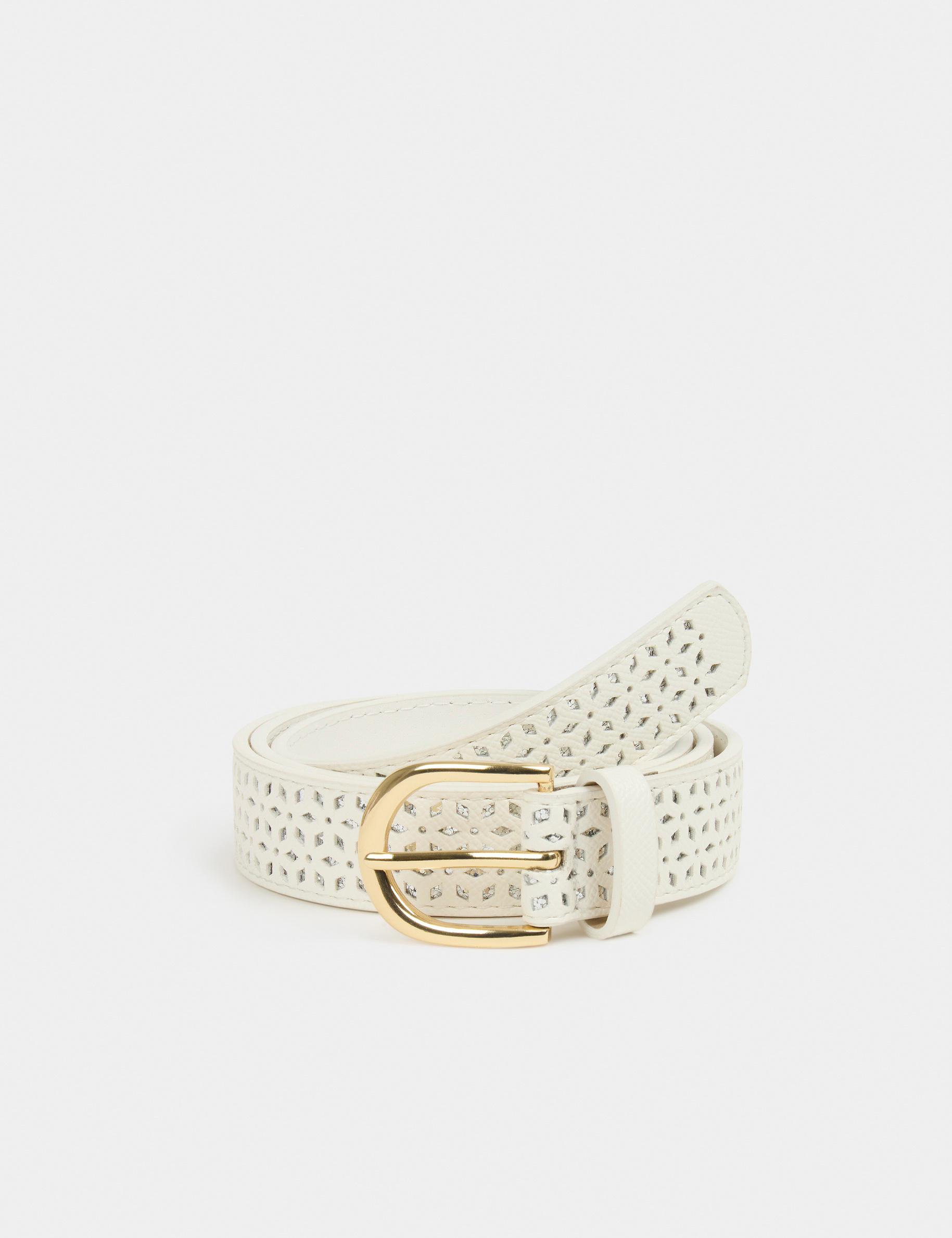 Ceinture ajourée avec strass blanc femme