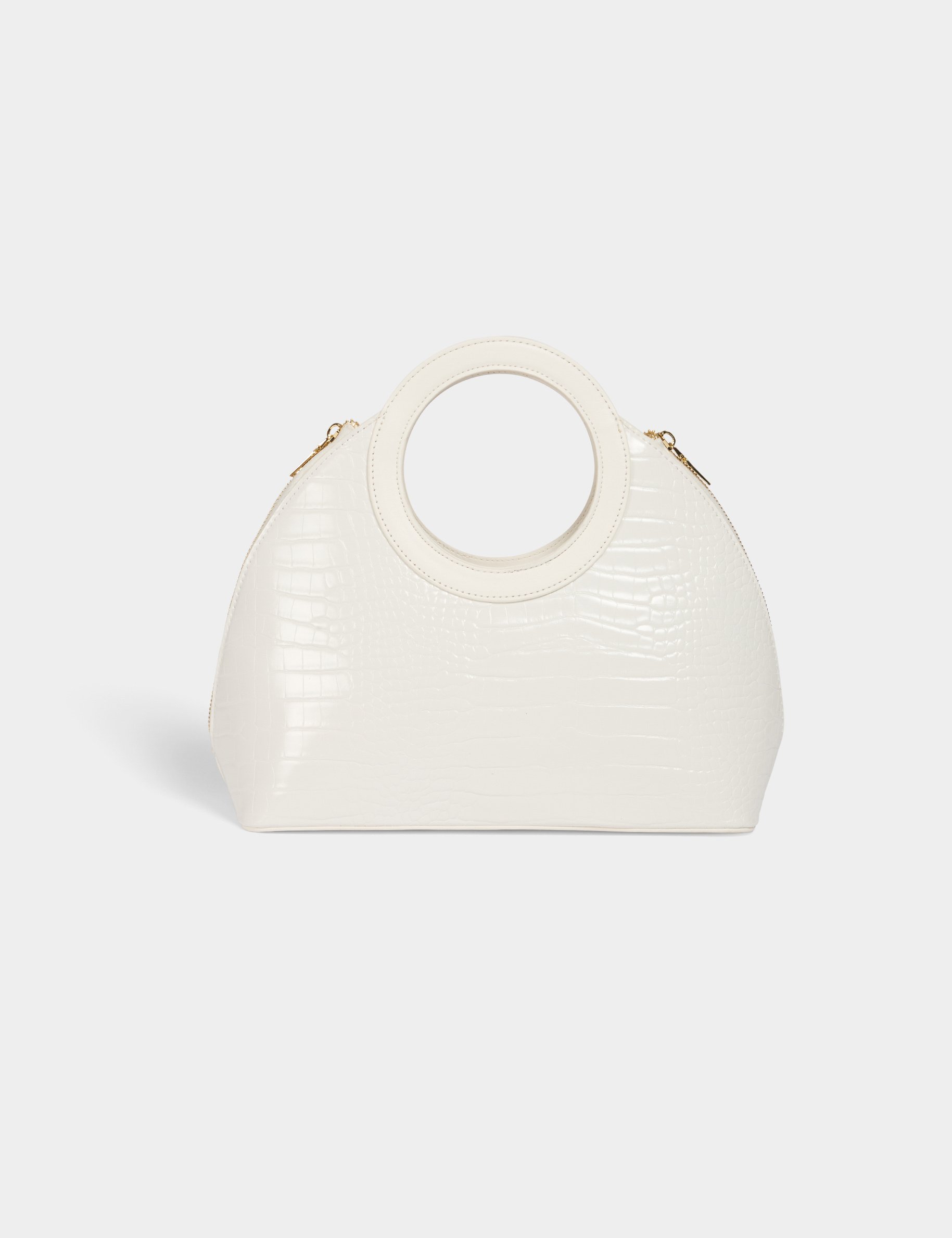 Sac à main croco blanc femme