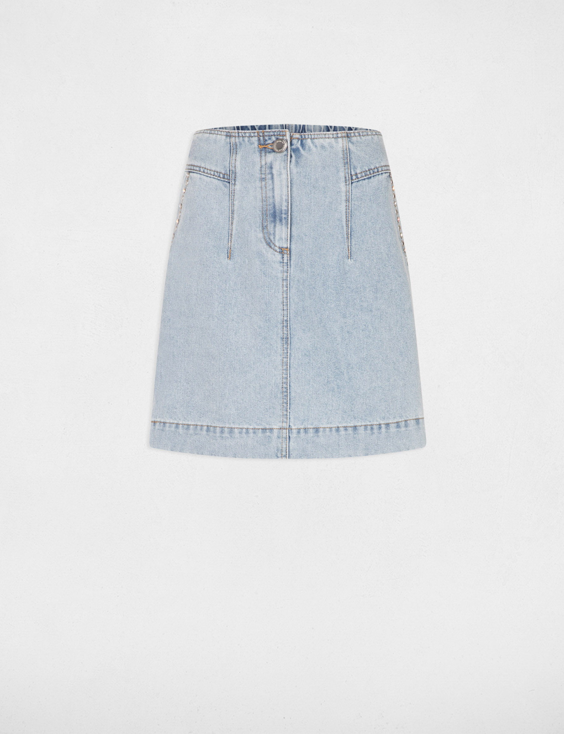 Jupe courte en jean jean bleached femme