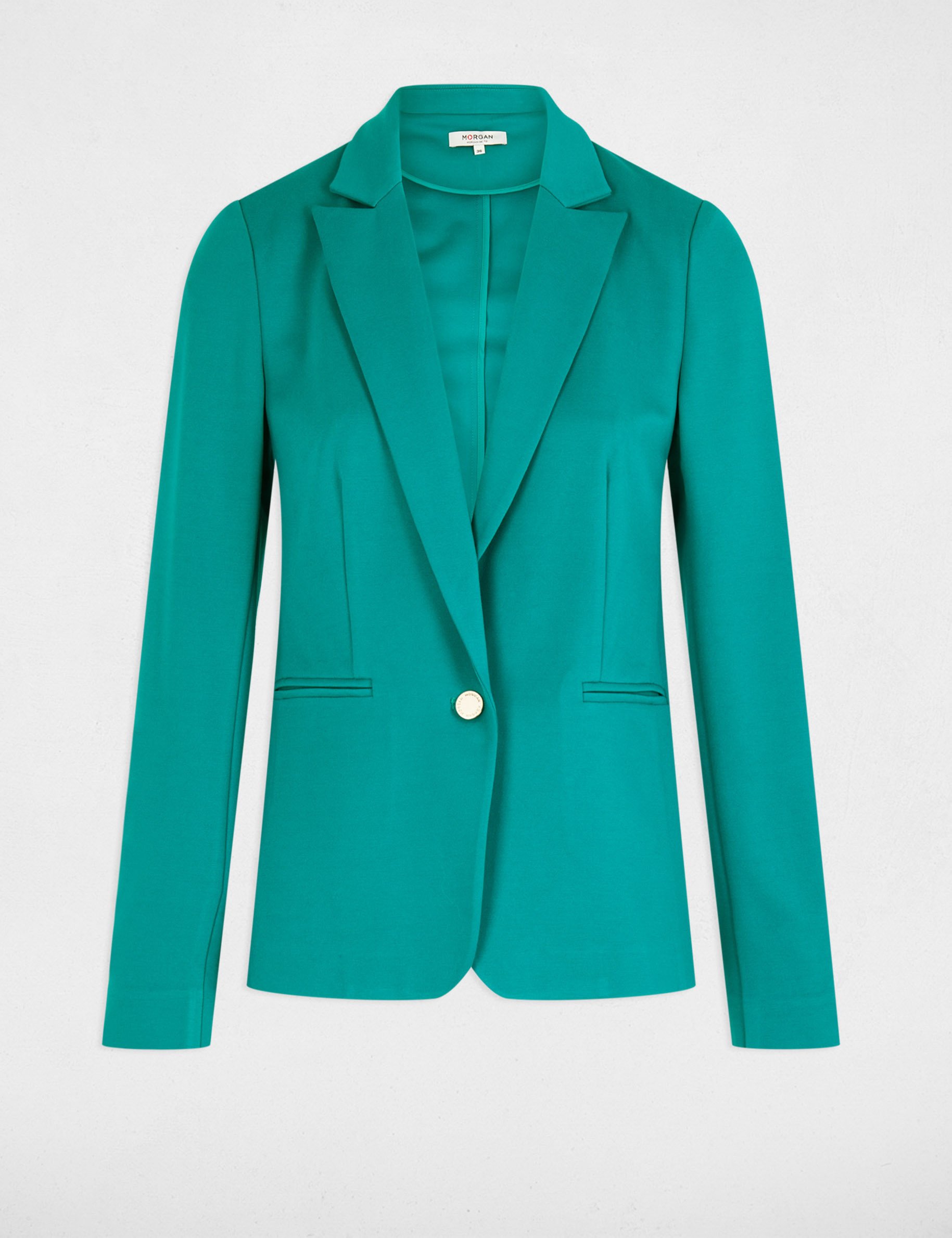 Blazer court bleu turquoise femme