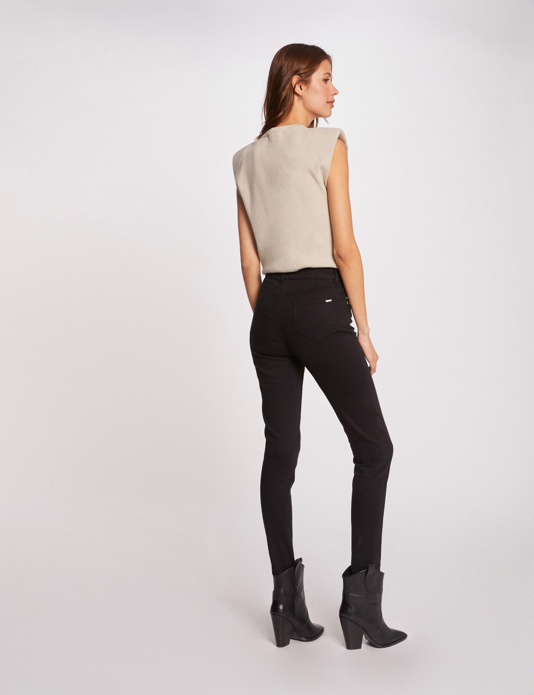 Skinny broek met standaard taille zwart vrouw