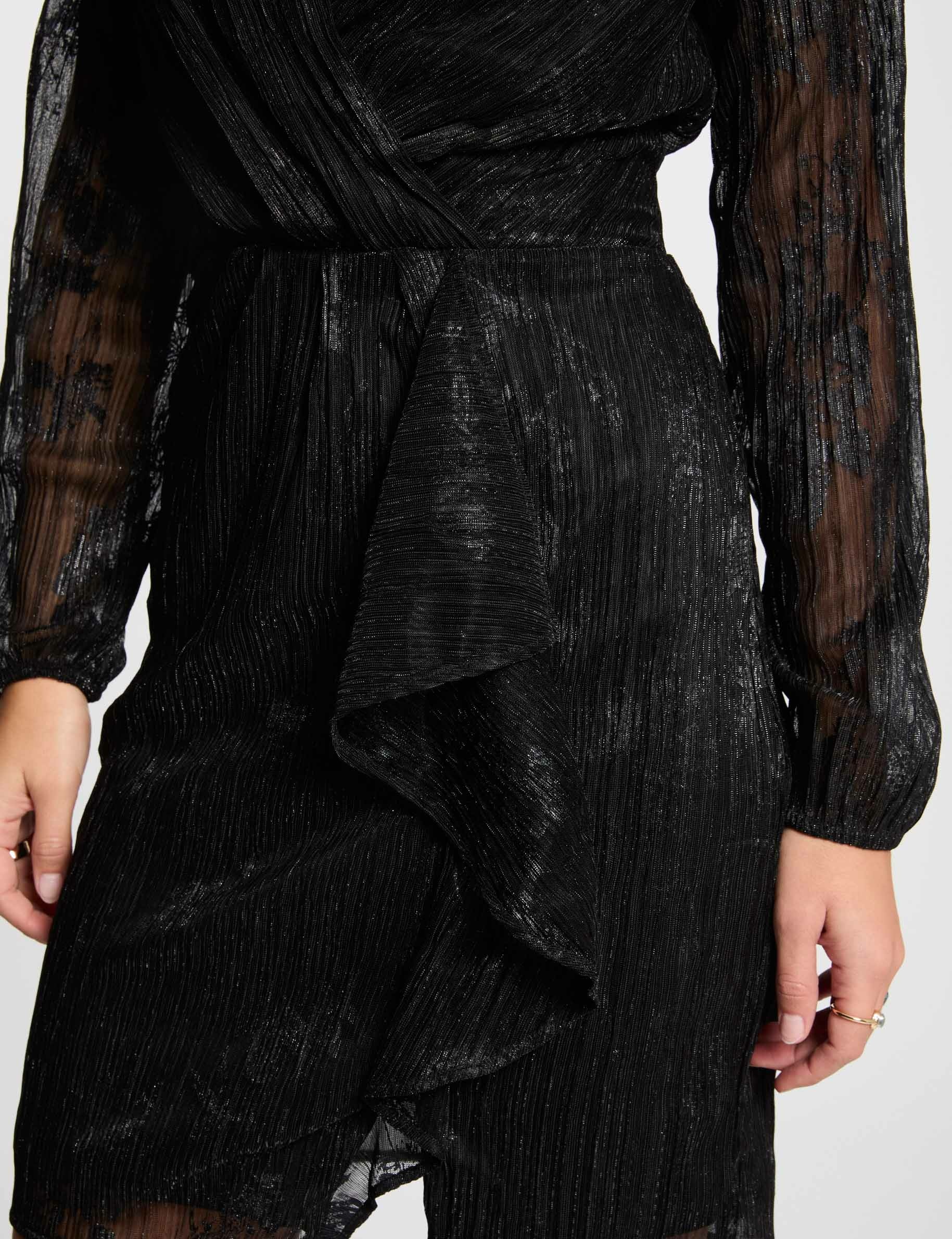 Robe courte ajustée noir femme