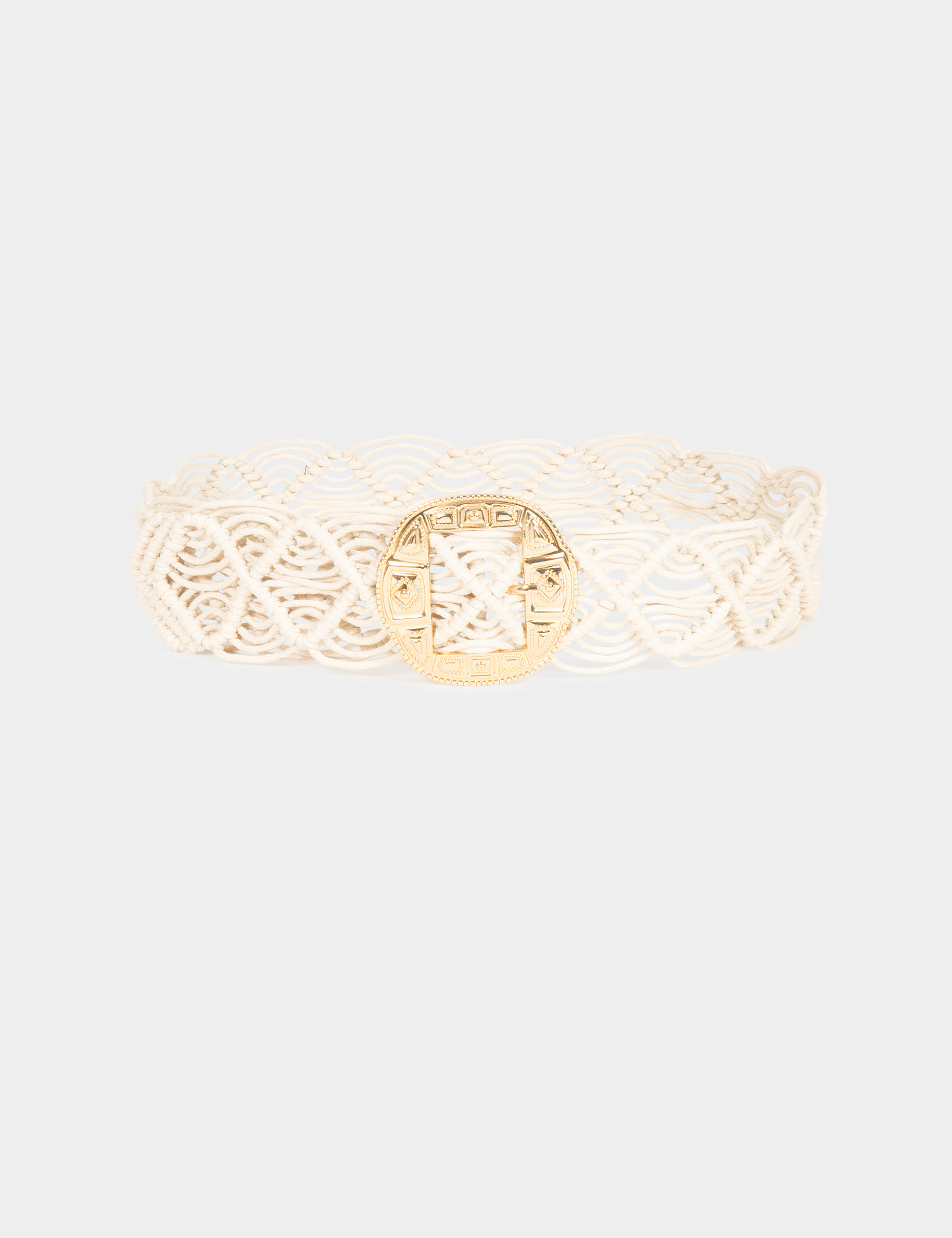 Ceinture tressée macramé ivoire femme