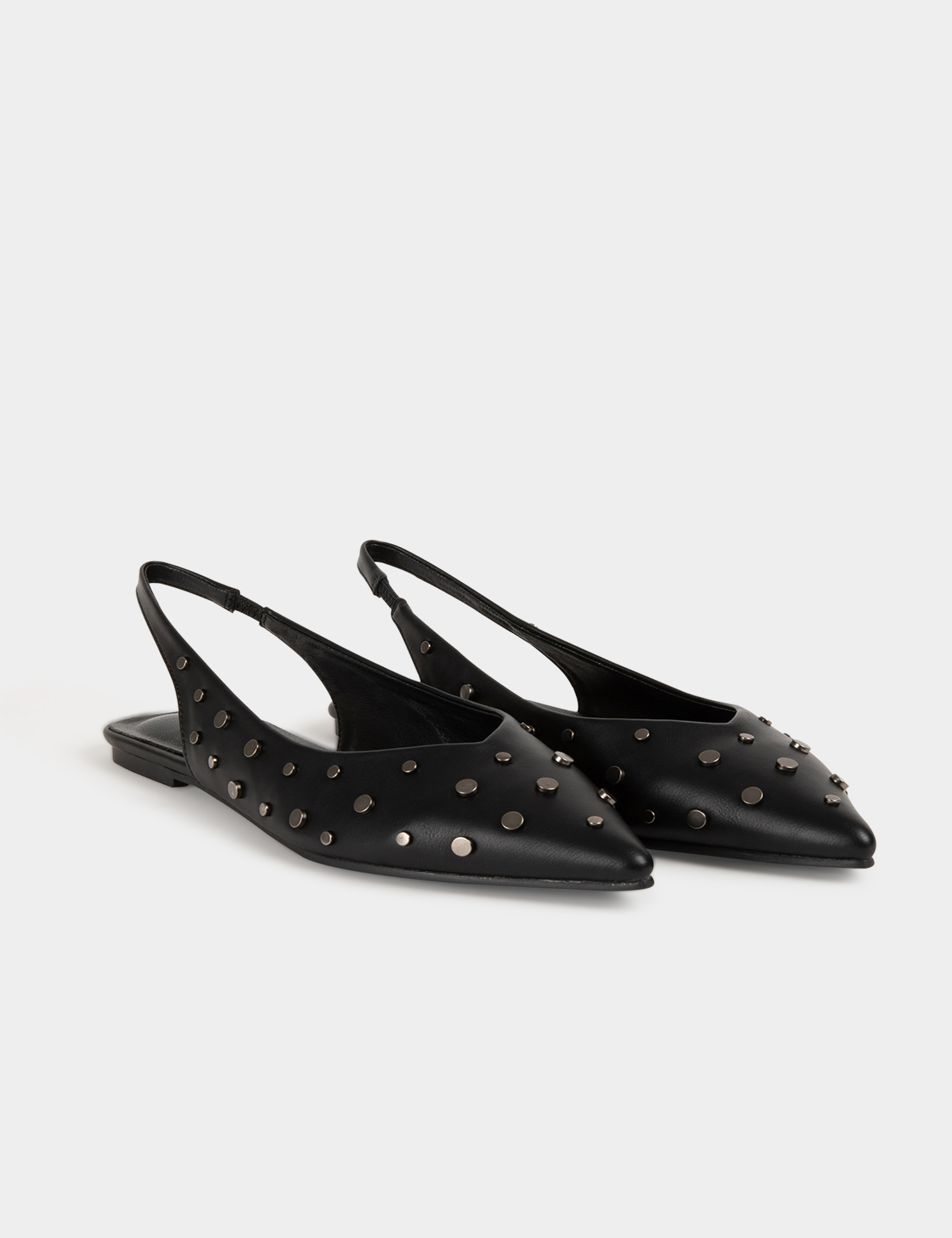 Slingback sandalen met studs zwart vrouw