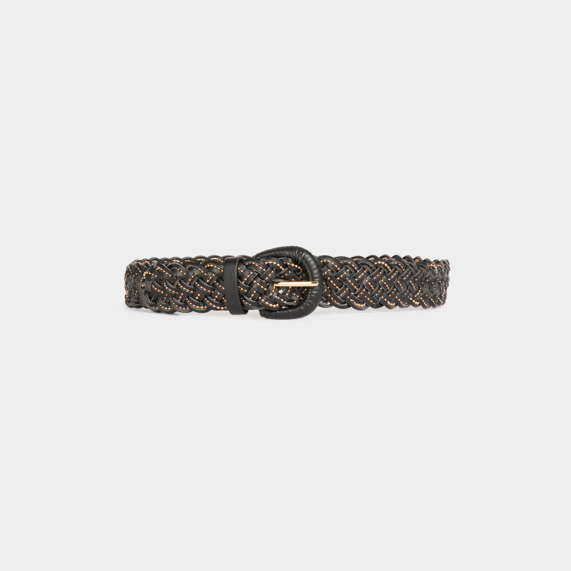 Ceinture tressée noir femme