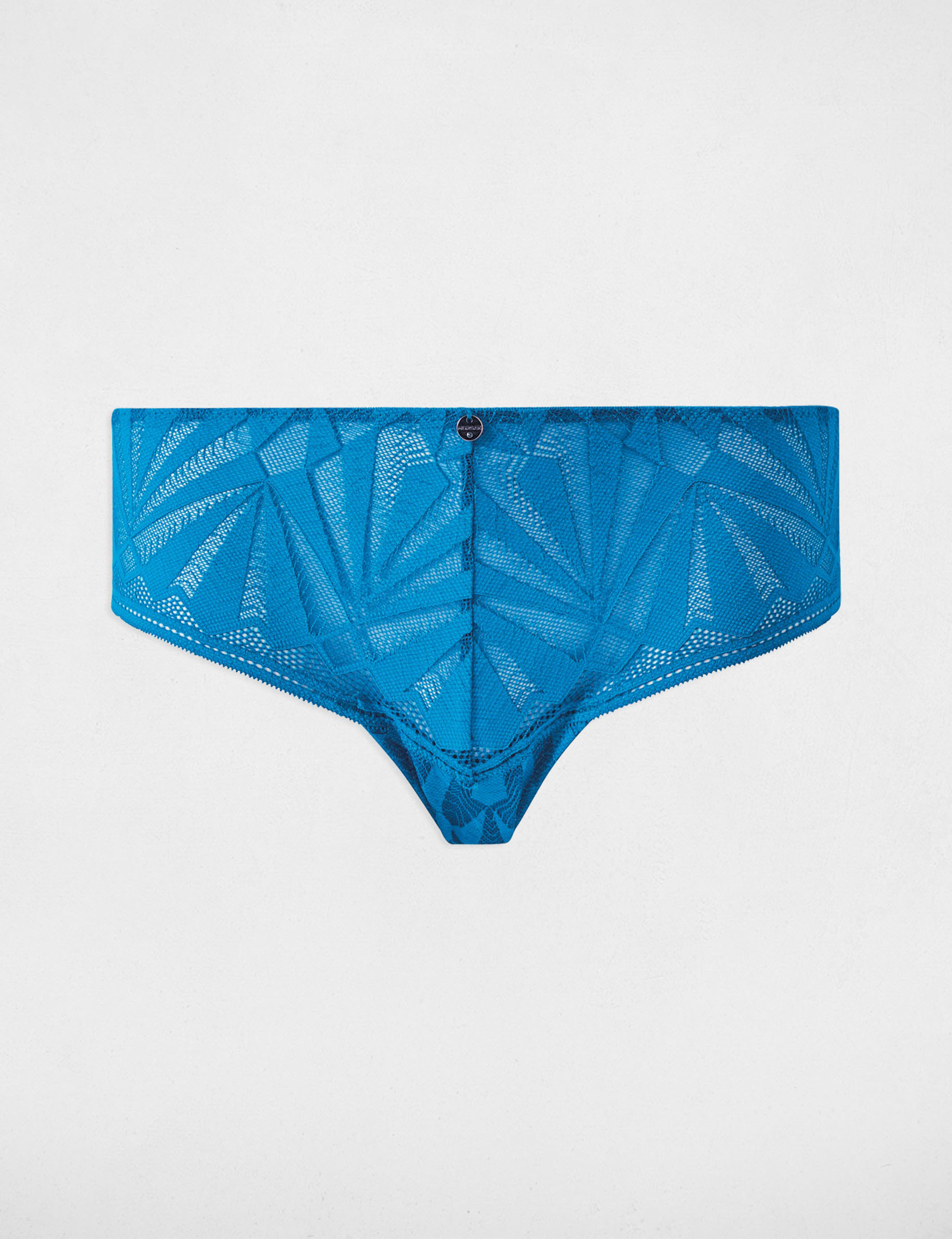 Shorty en dentelle bleu femme