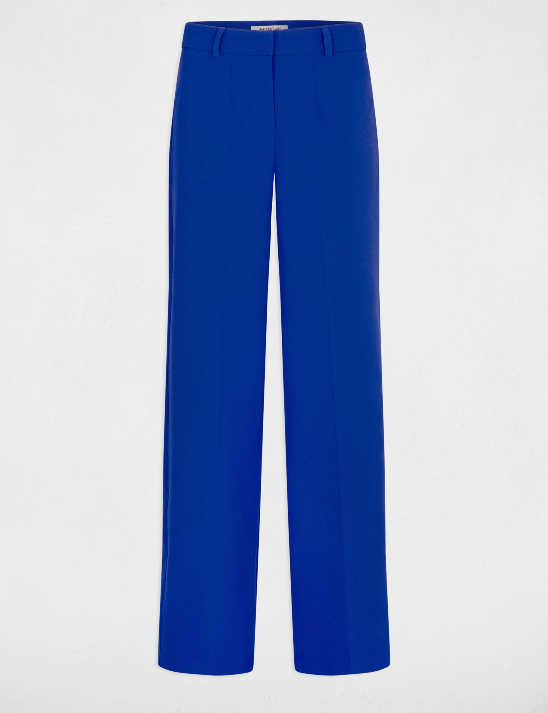 Pantalon droit à pinces bleu electrique femme