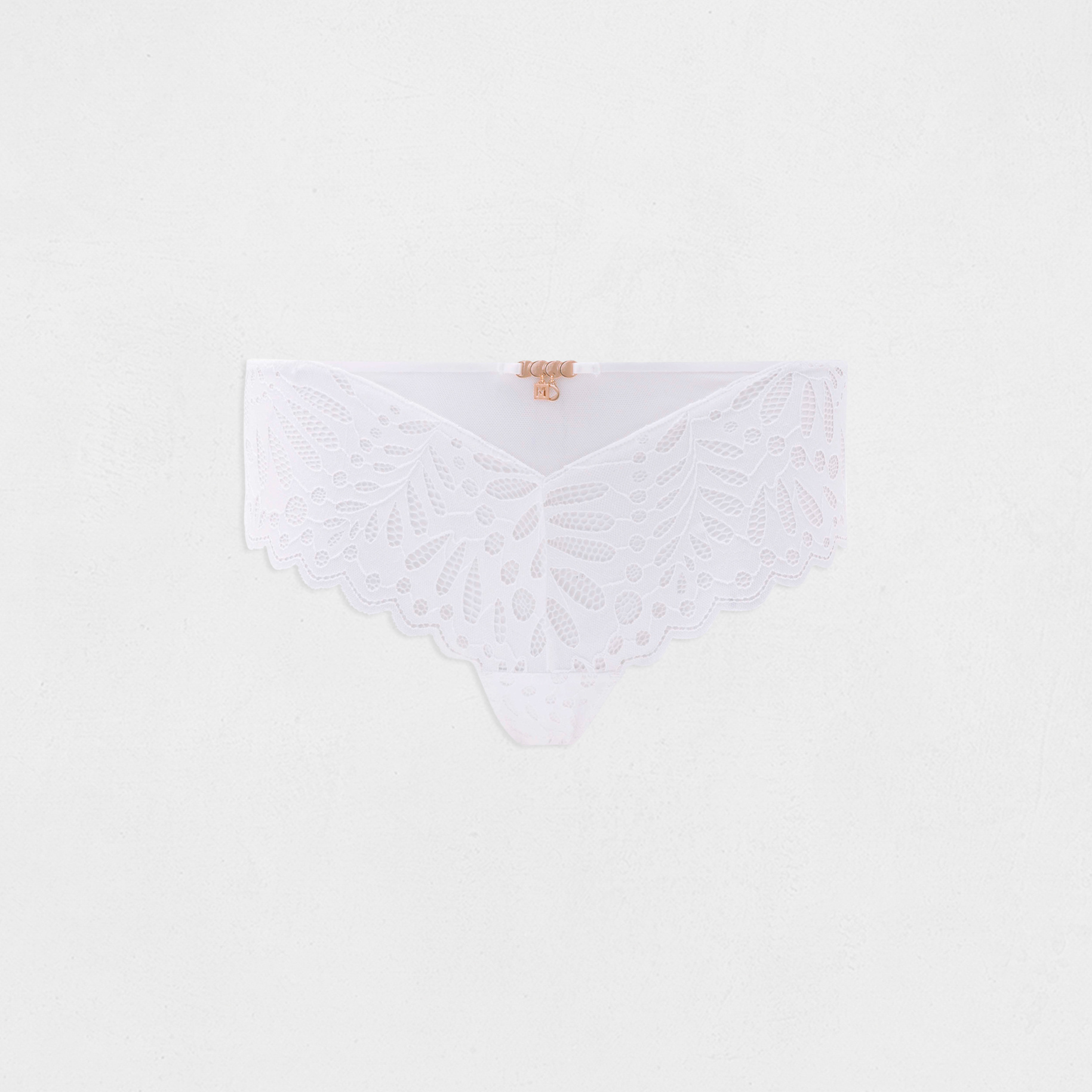 Shorty en dentelle ivoire femme