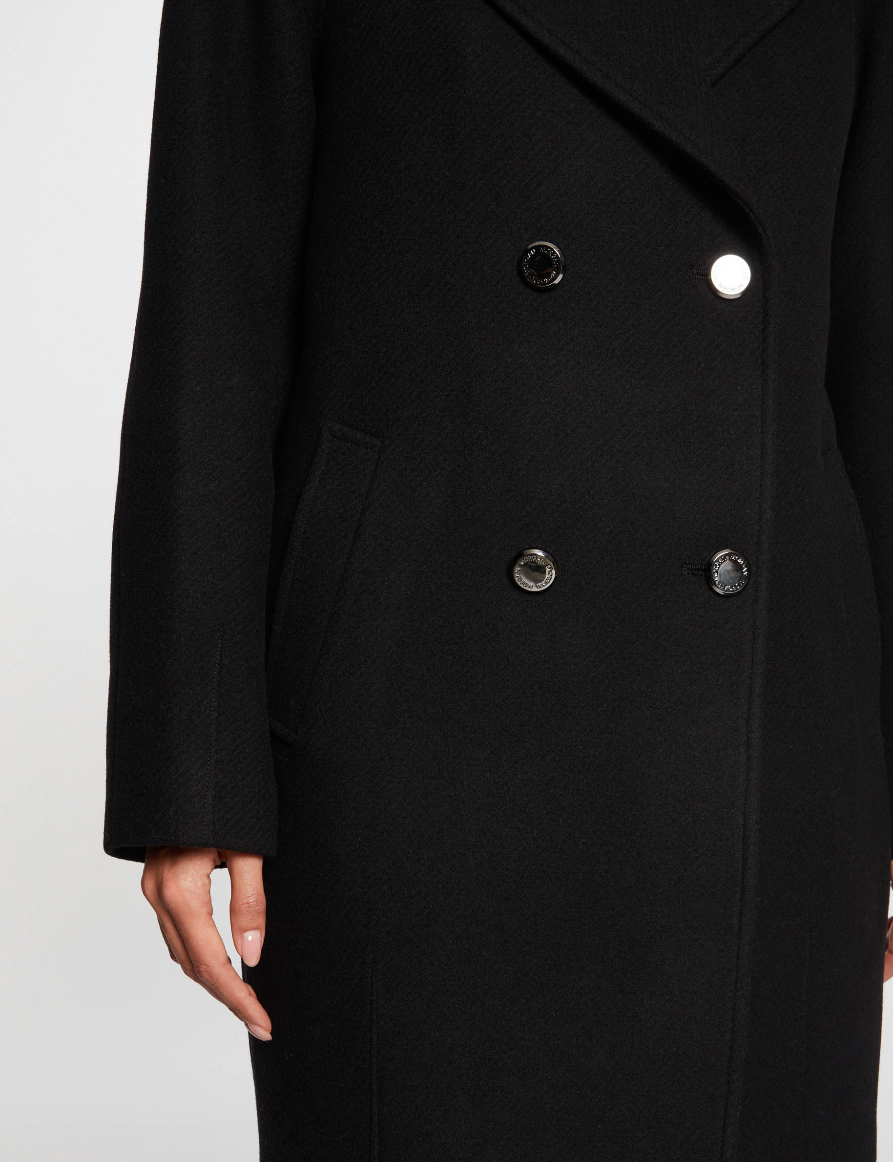 Manteau long ample noir femme