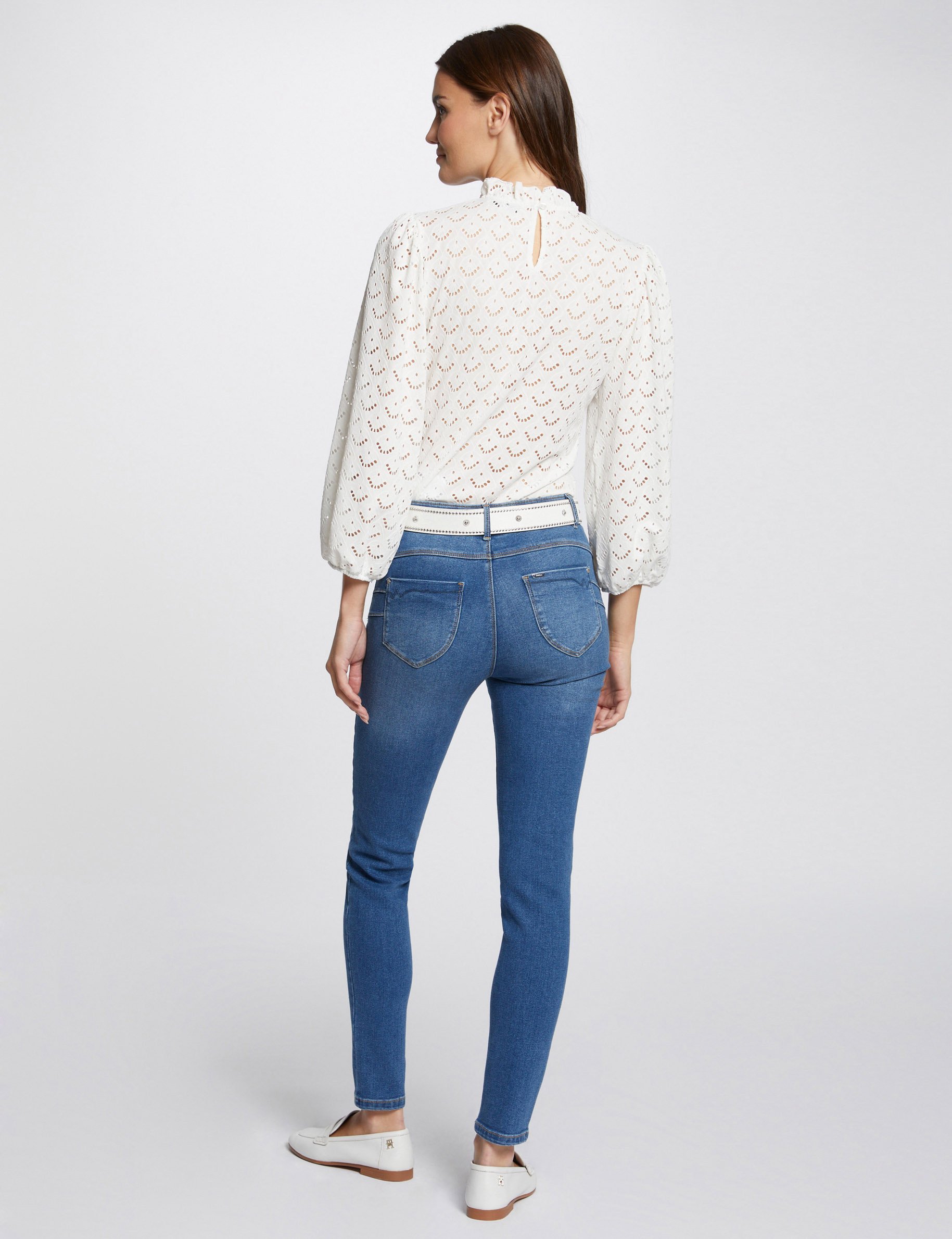 Slim fit jeans standaardmaat stone washed denim vrouw