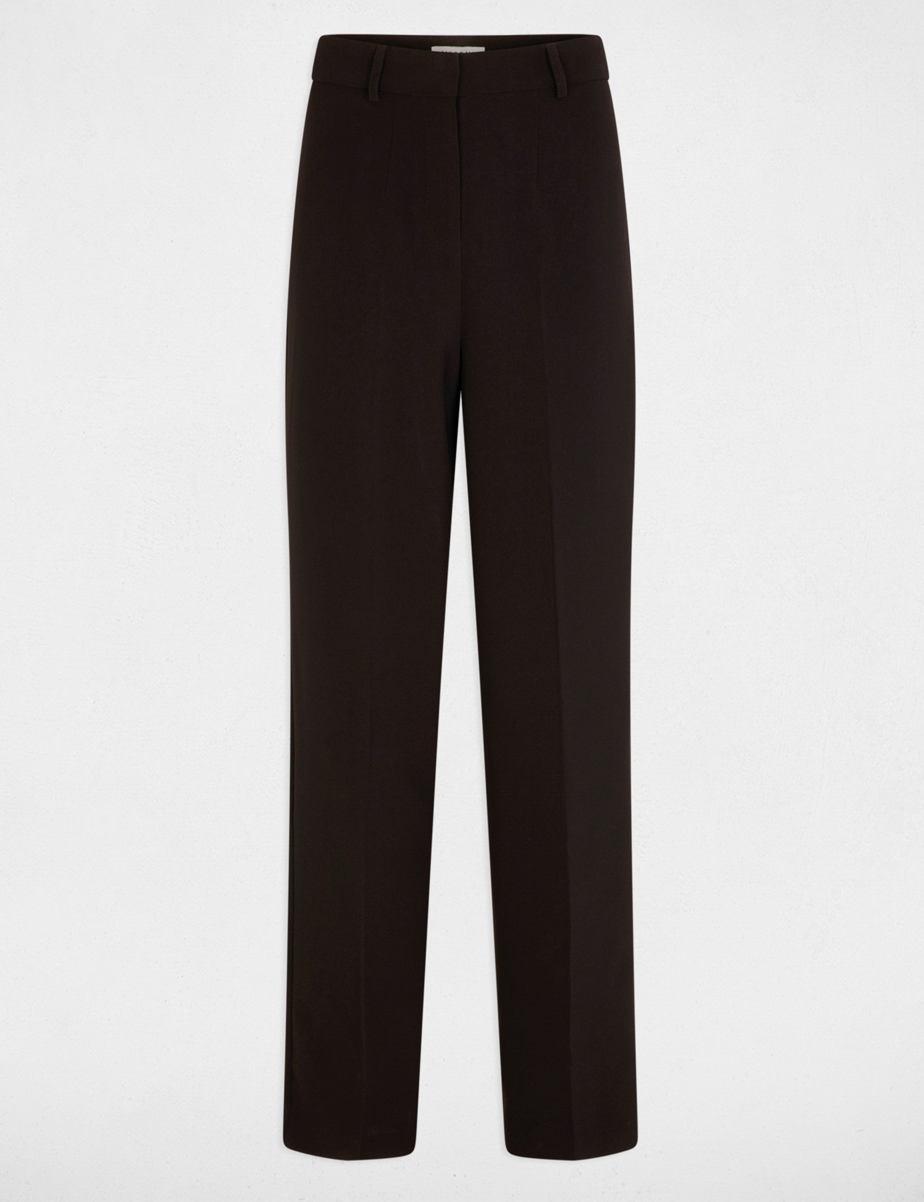 Pantalon ajusté à pinces noir femme