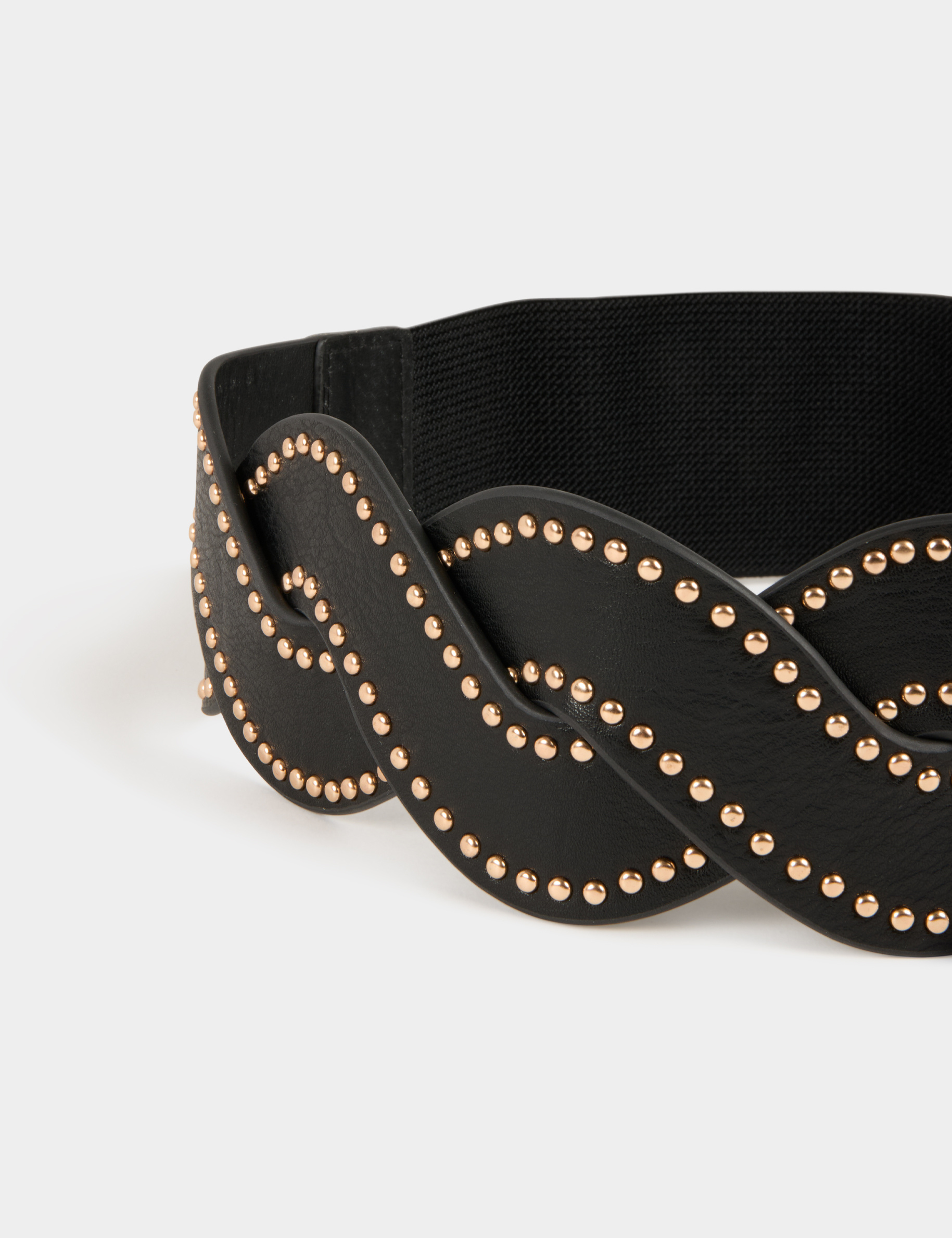 Elastische riem met studs zwart vrouw