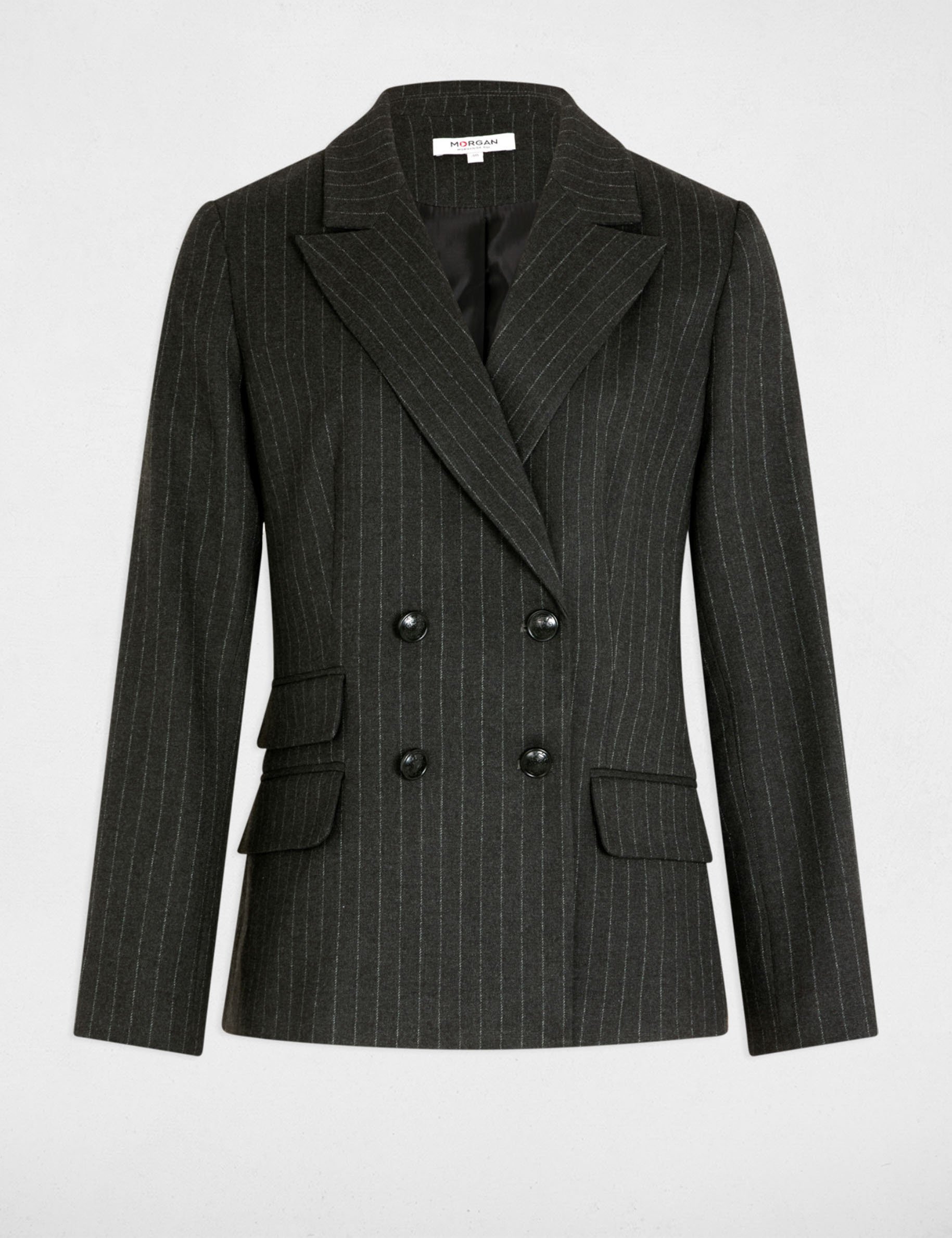 Blazer à rayures gris anthracite femme