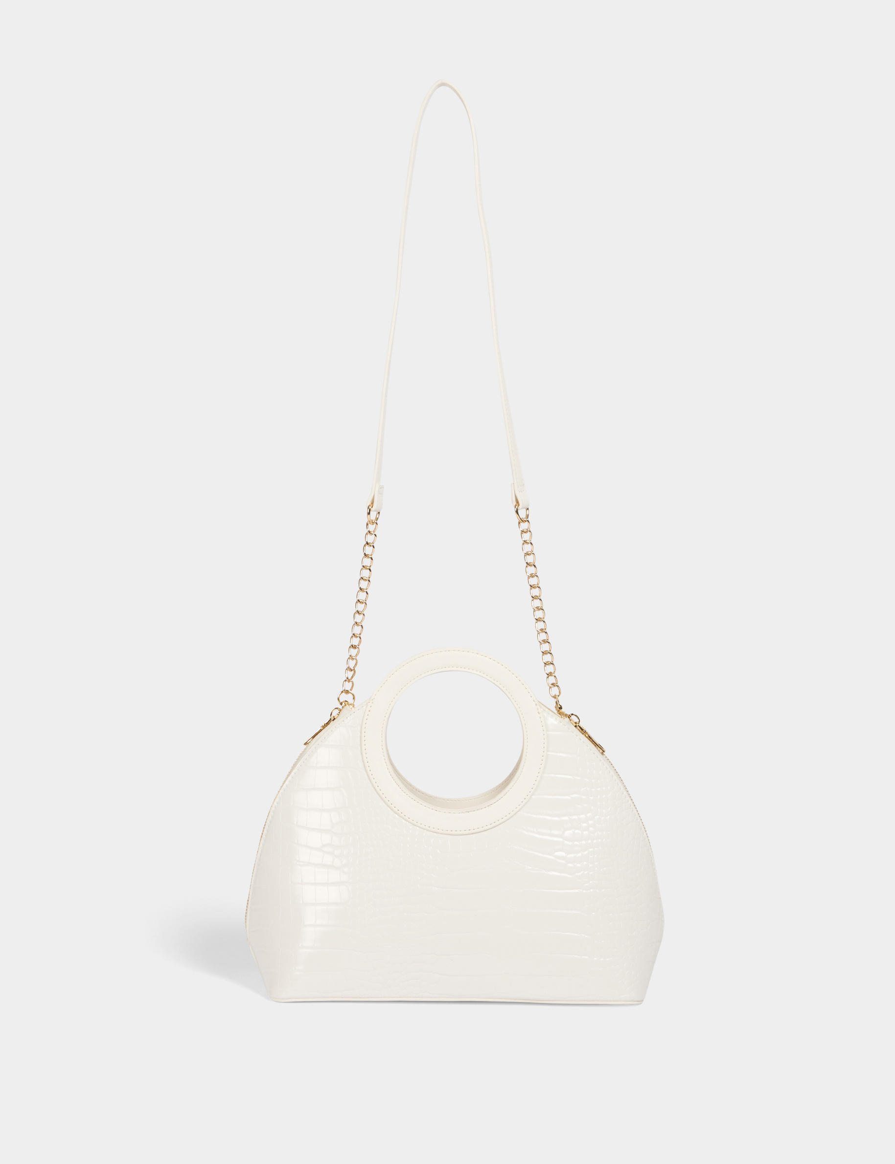 Sac à main croco blanc femme