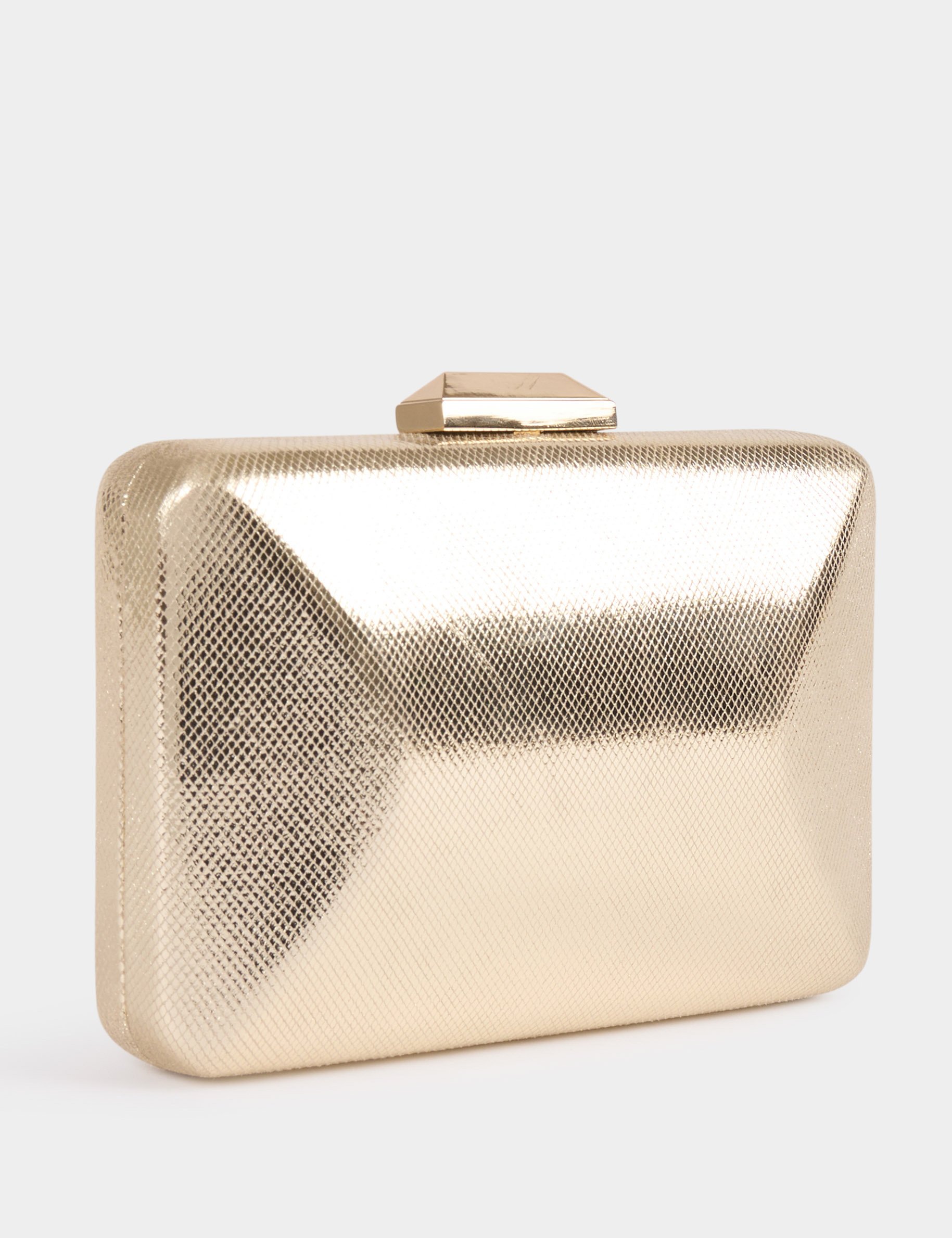 Metallic clutch goudgeel vrouw