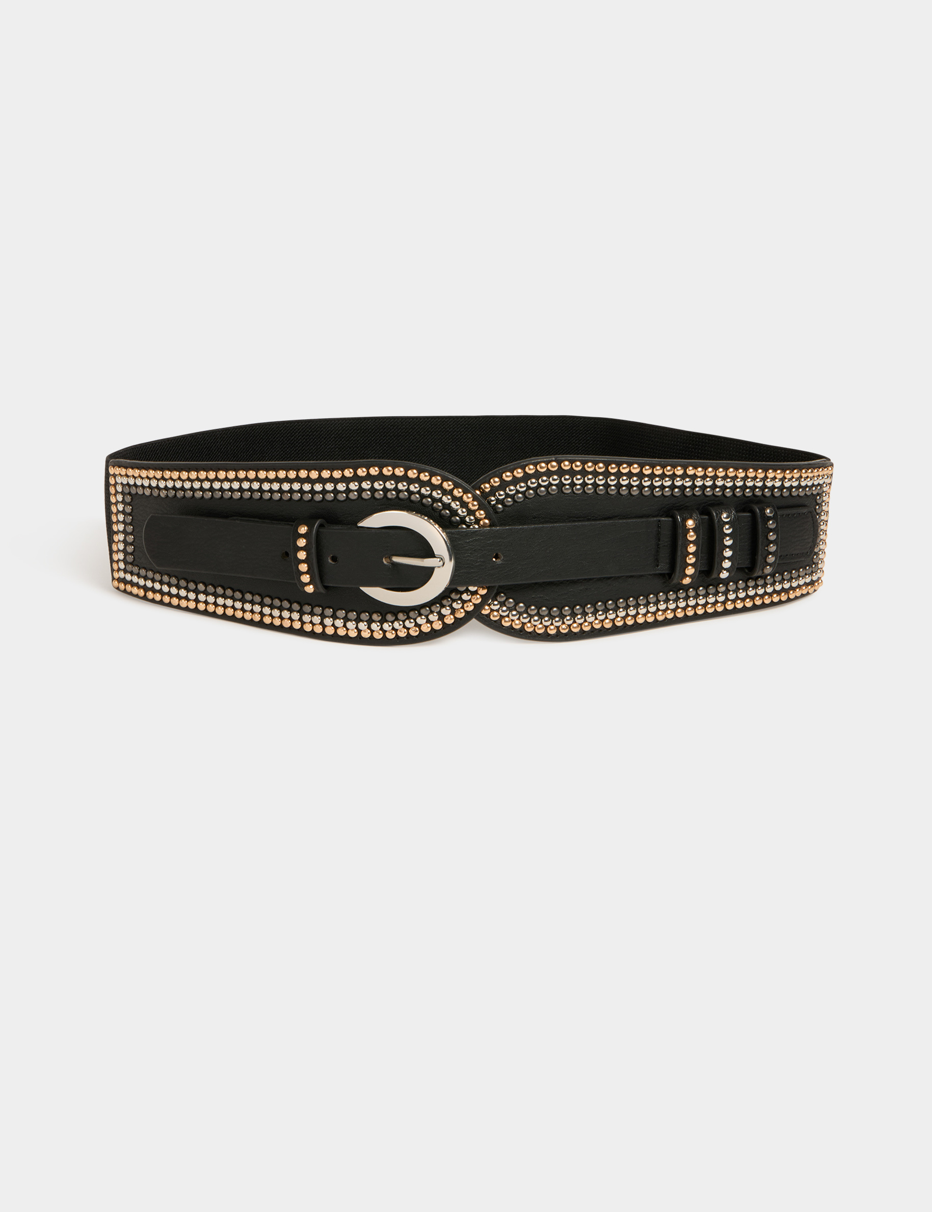 Elastische riem met studs zwart vrouw