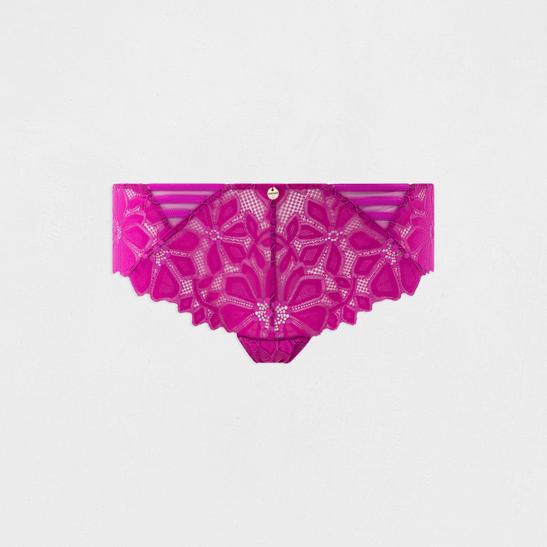 Shorty en dentelle violet femme