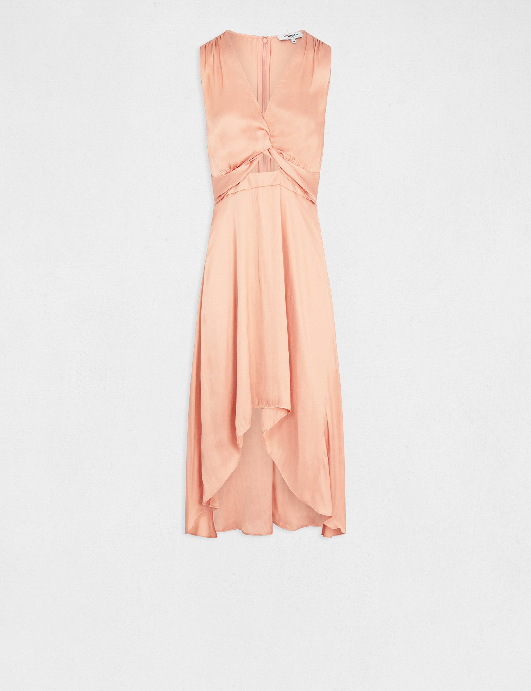 Robe midi trapèze asymétrique rose moyen femme