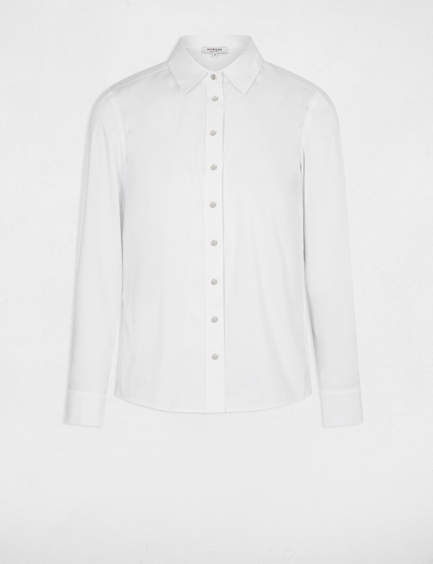 Chemise manches longues blanc femme