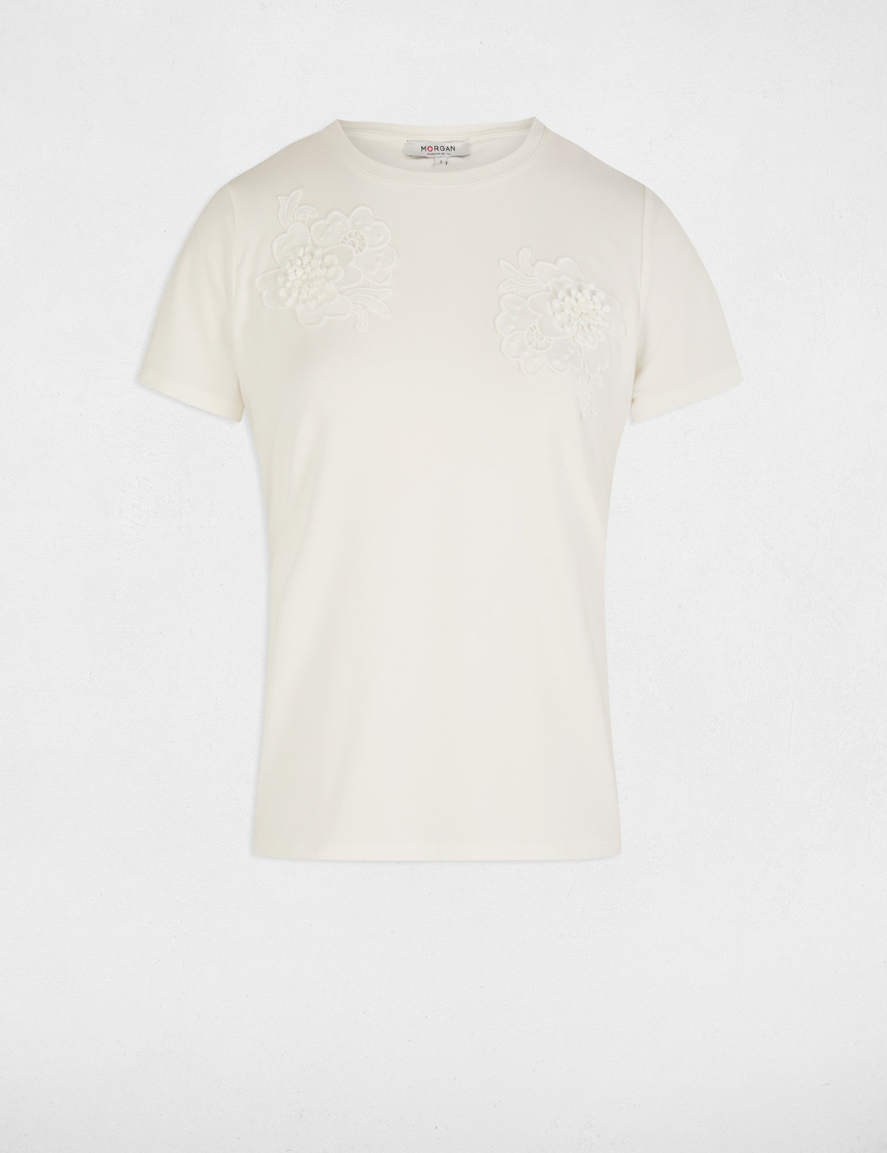 T-shirt manches courtes blanc femme