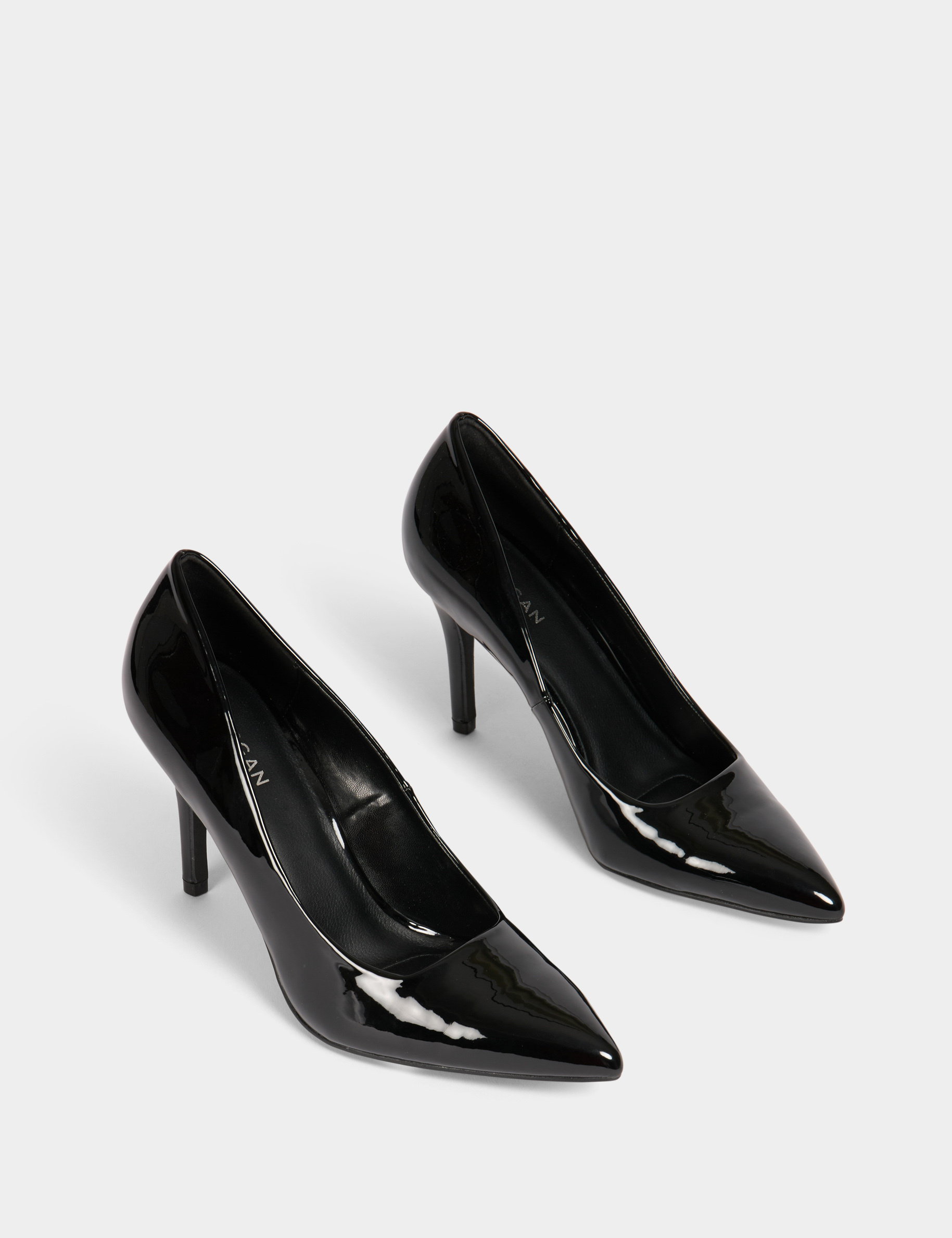 Lakleren pumps met hak zwart vrouw