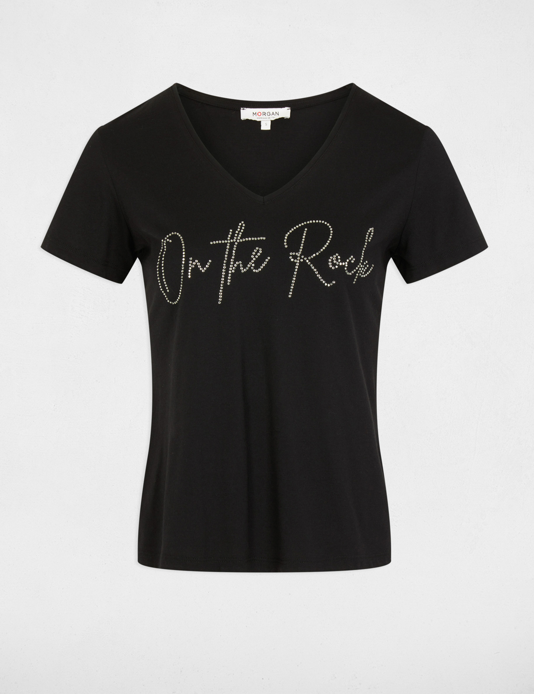 T-shirt à inscription noir femme