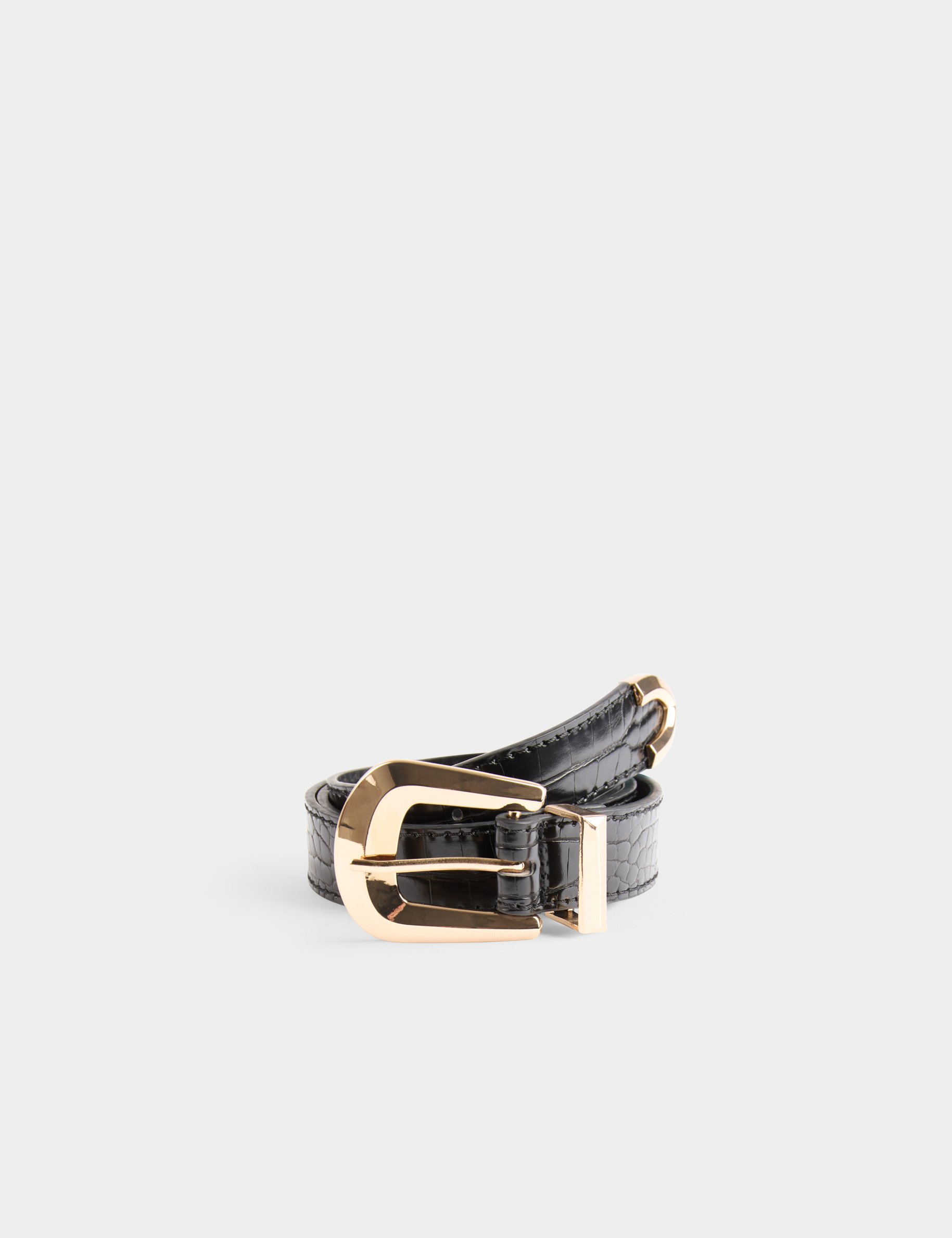 Ceinture croco noir femme