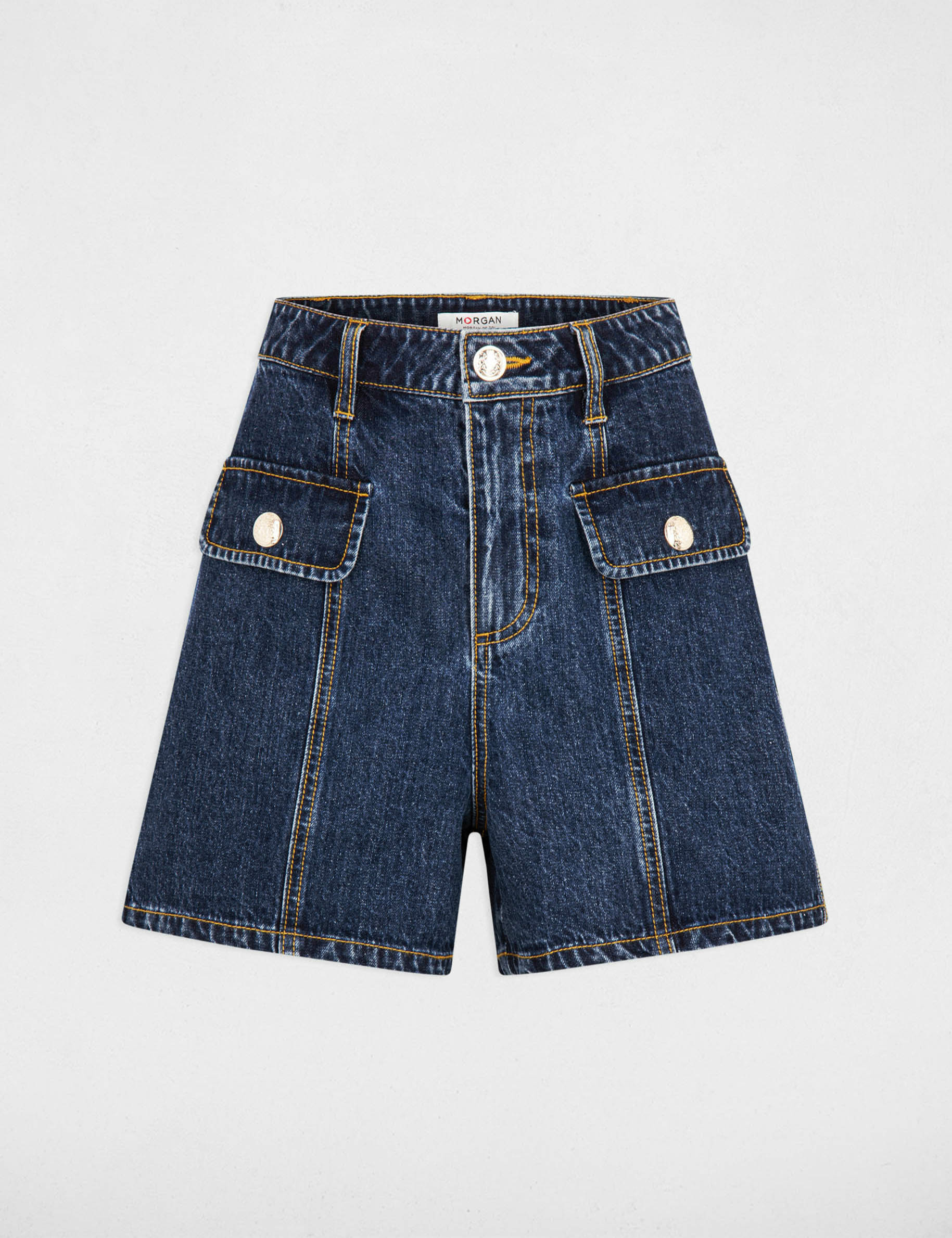 Getailleerde short hoge taille jean stone vrouw