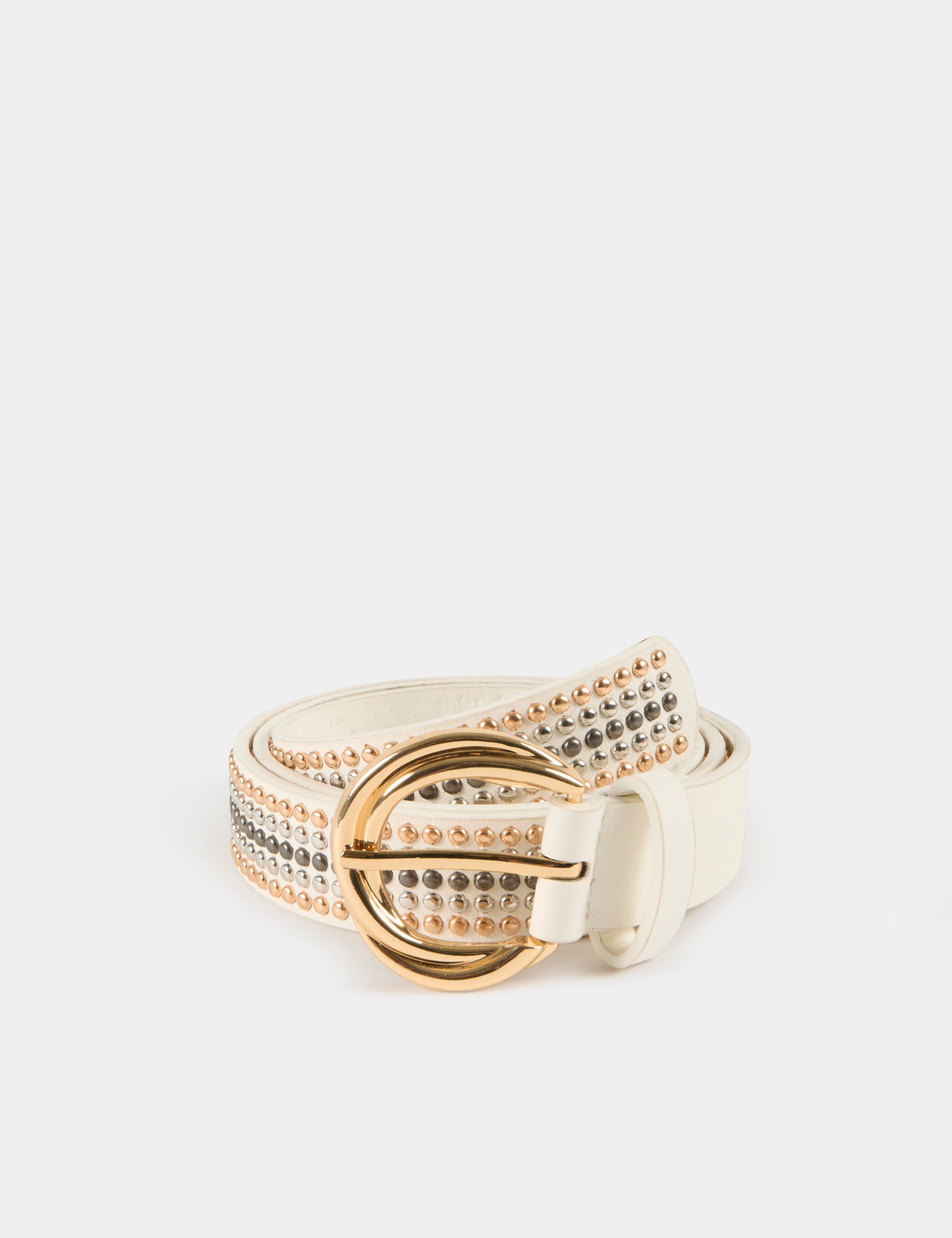 Ceinture cloutée blanc femme